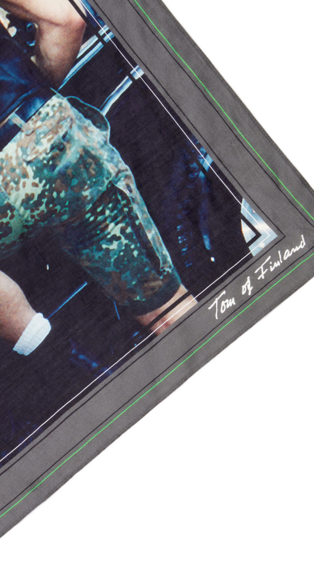 Cotton-silk bandana with graphic print