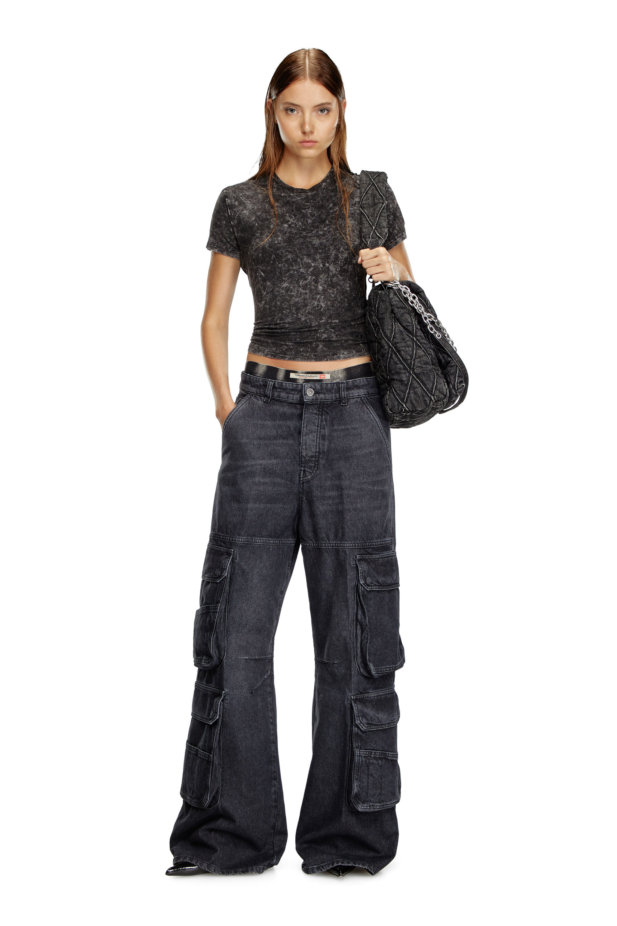 パンツ DIESEL Relaxed Jeans 1996 D-Sire 068qy 1996 D-Sire Women: Low waist, 90's cargo Jeans, Black | Diesel