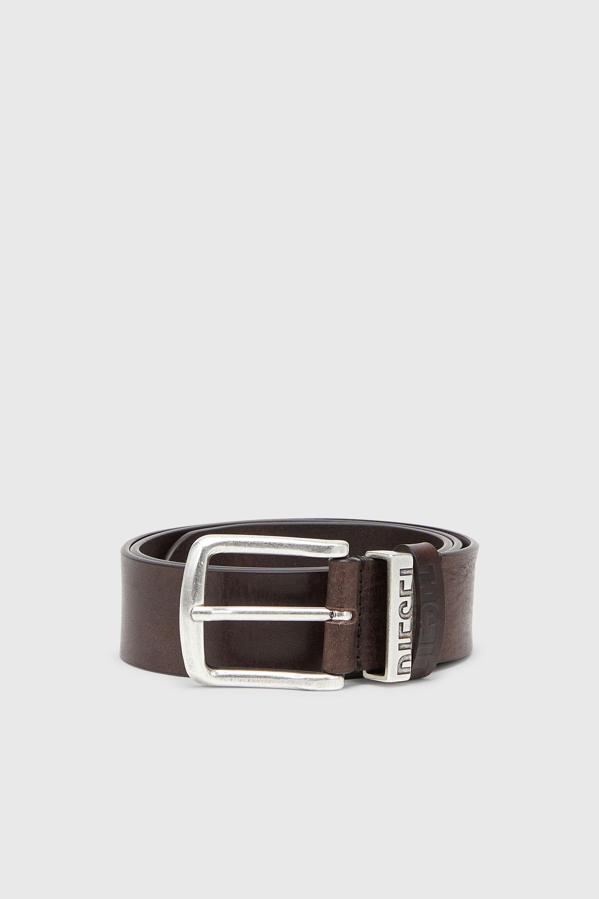 Diesel - B-VISIBLE, Man's 3.9cm belt with contrast loops in Brown - 1