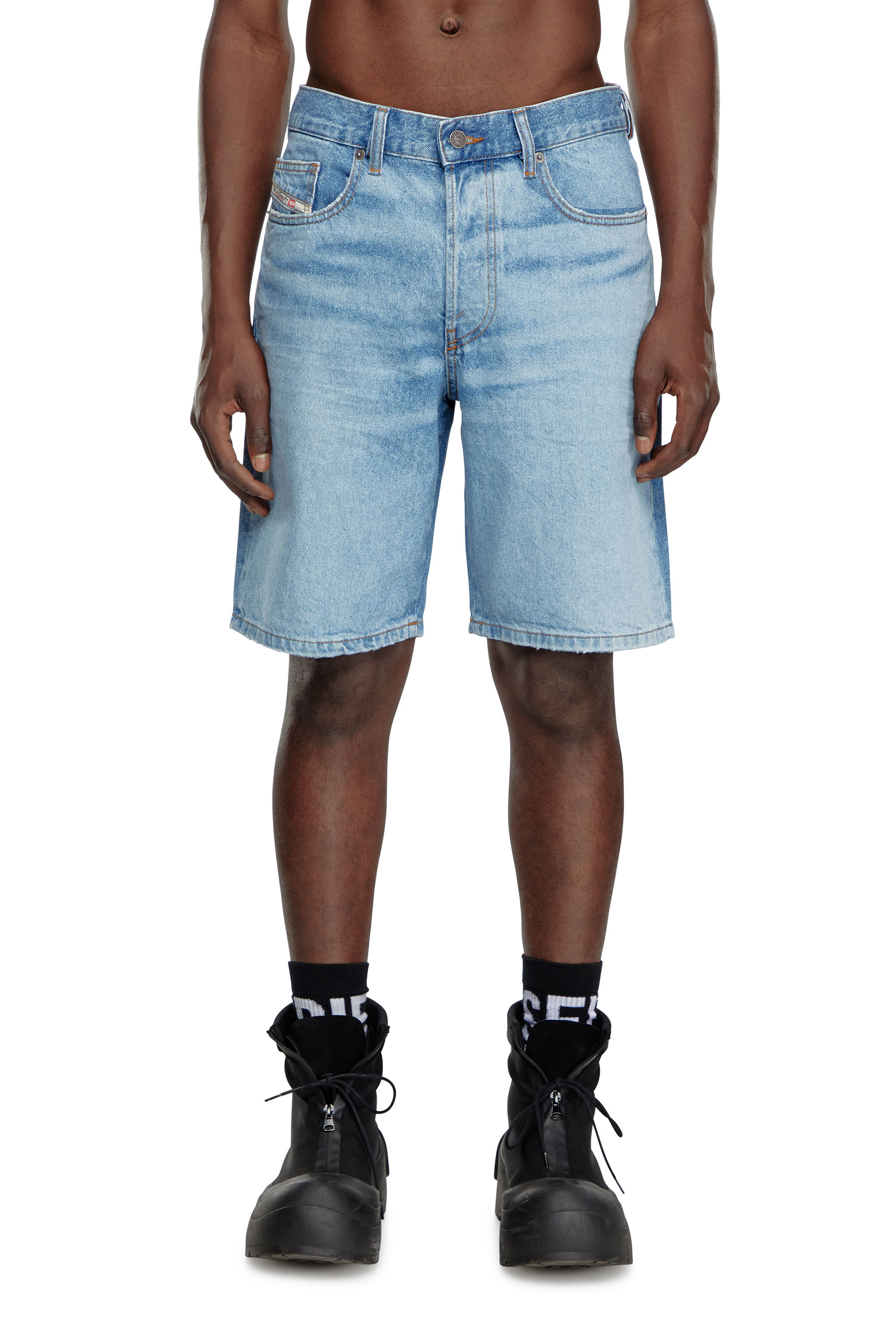 Diesel - REGULAR-SHORT, Man's Denim shorts in Light Blue - 3