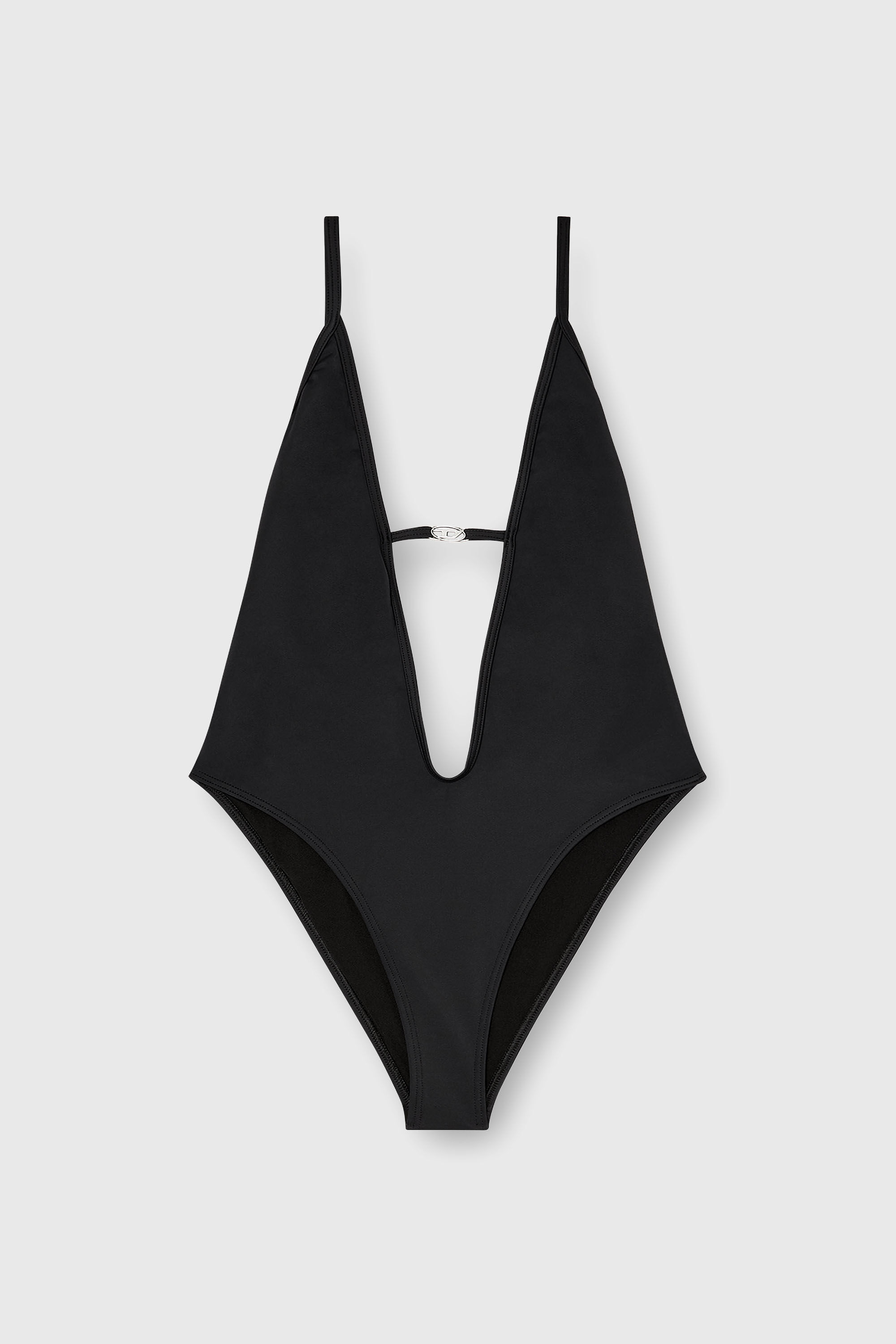 Diesel - DAISY-DNM, Woman's Swimsuit in nylon with deep neckline in Black - 6