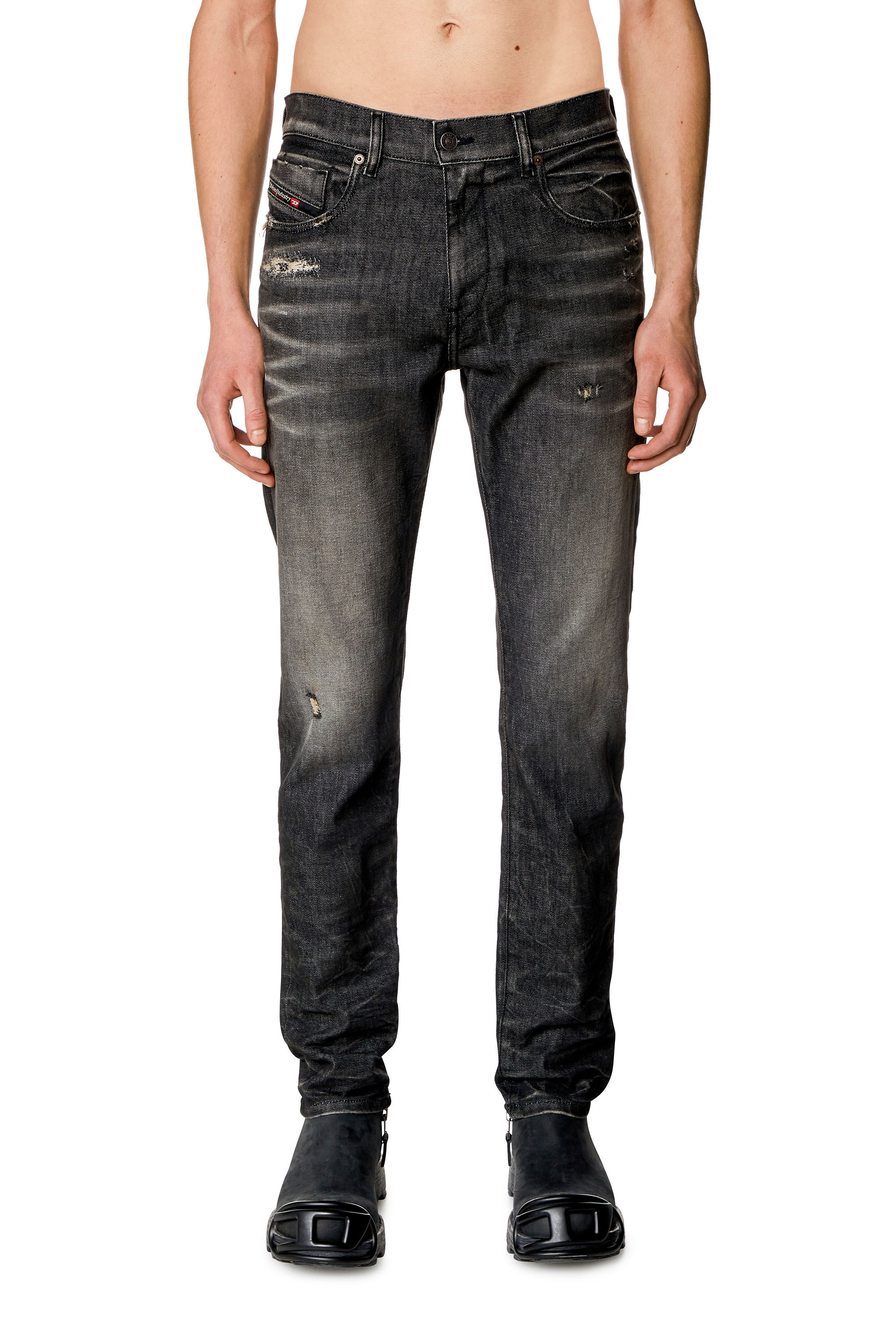 Diesel - Slim Jeans 2019 D-Strukt 09H51, Black/Dark grey - Image 3