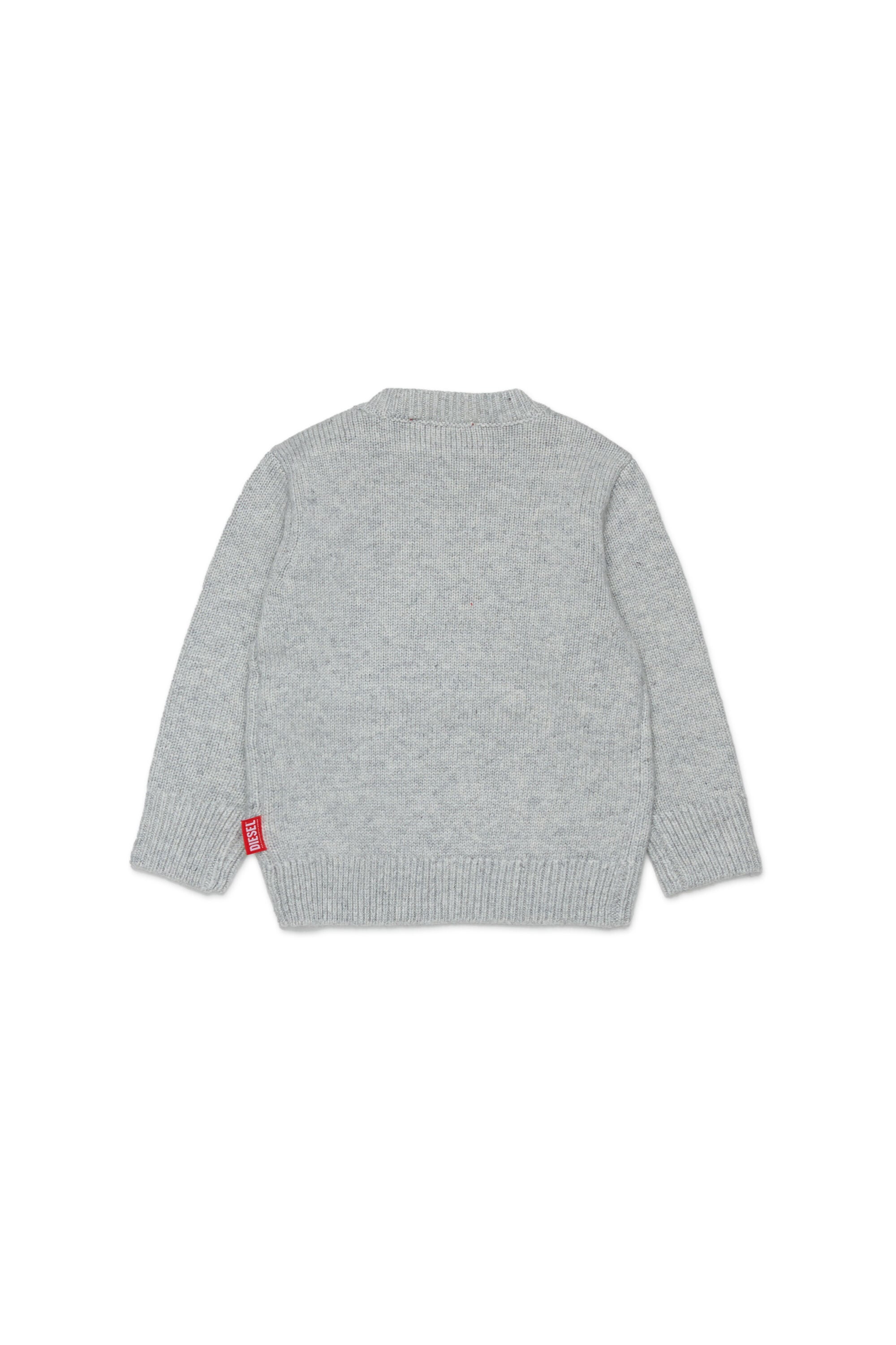 Diesel - KOMYB, Man's Cashmere-enriched jumper with big Oval D in Grey - 2