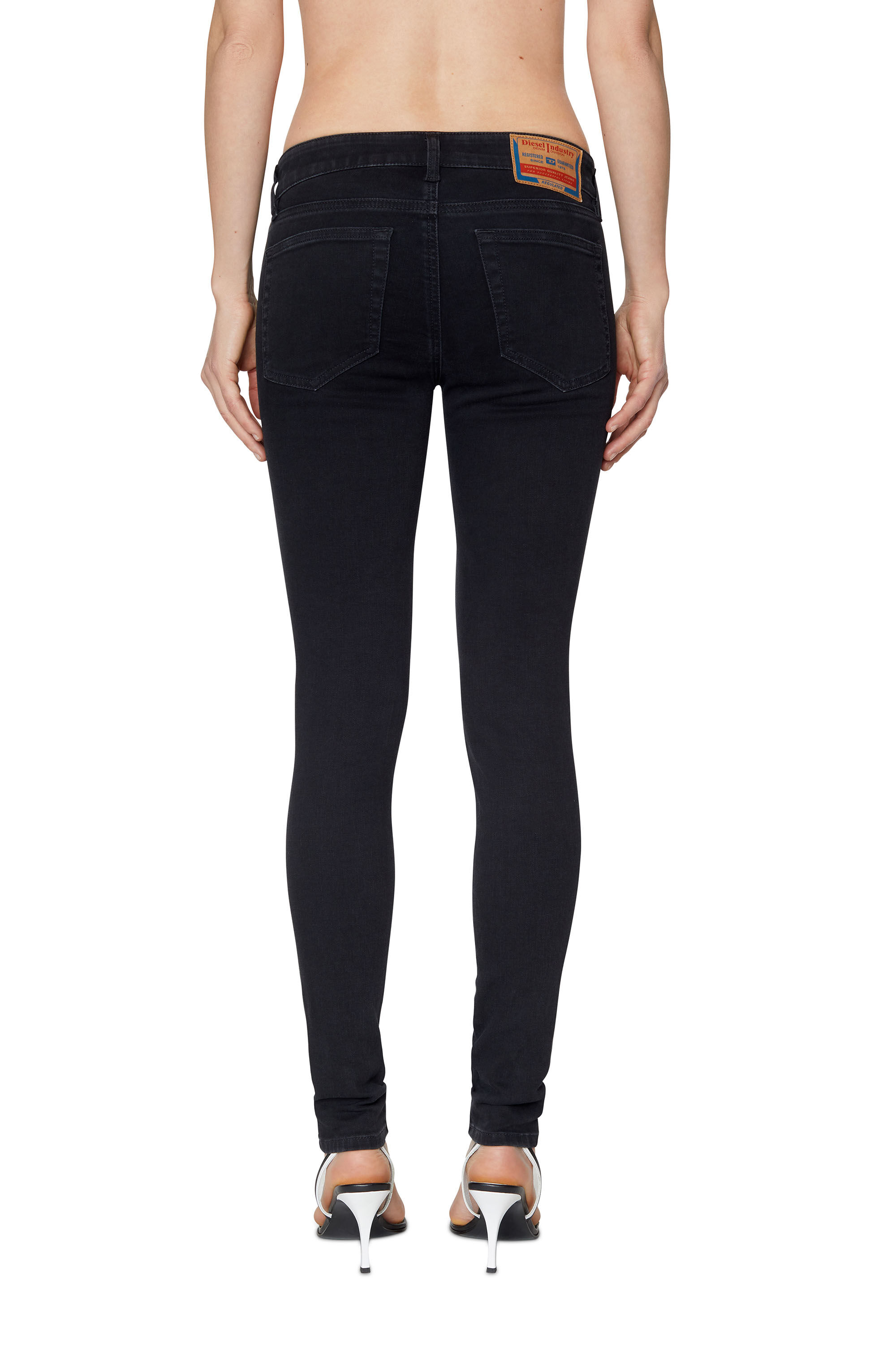 Diesel - 2018 SLANDY-LOW Z69VW Super skinny Jeans, Black/Dark grey - Image 4
