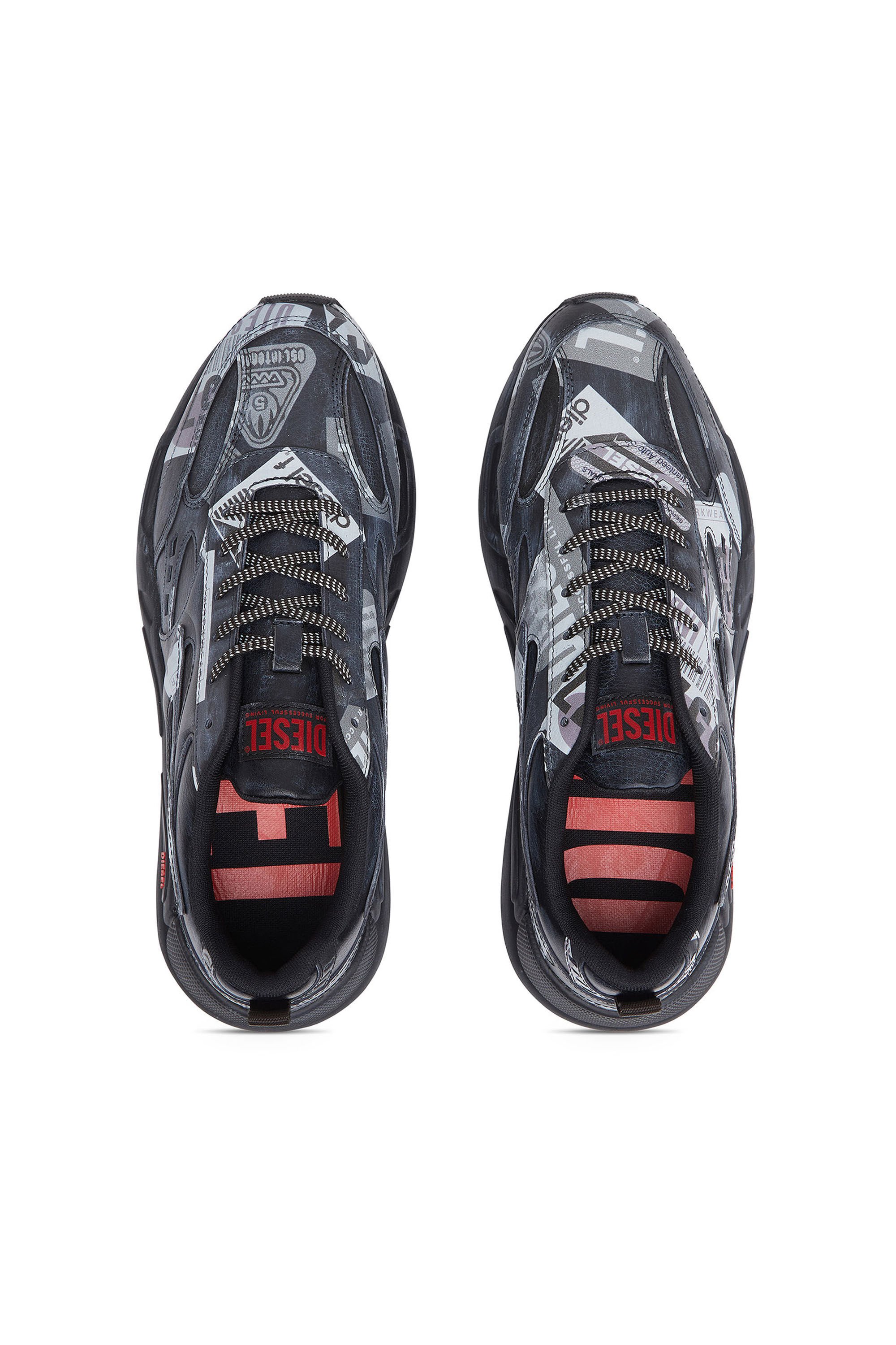 Diesel - S-SERENDIPITY SPORT, Man S-Serendipity-Leather sneakers with graphic overlays in Black - Image 4