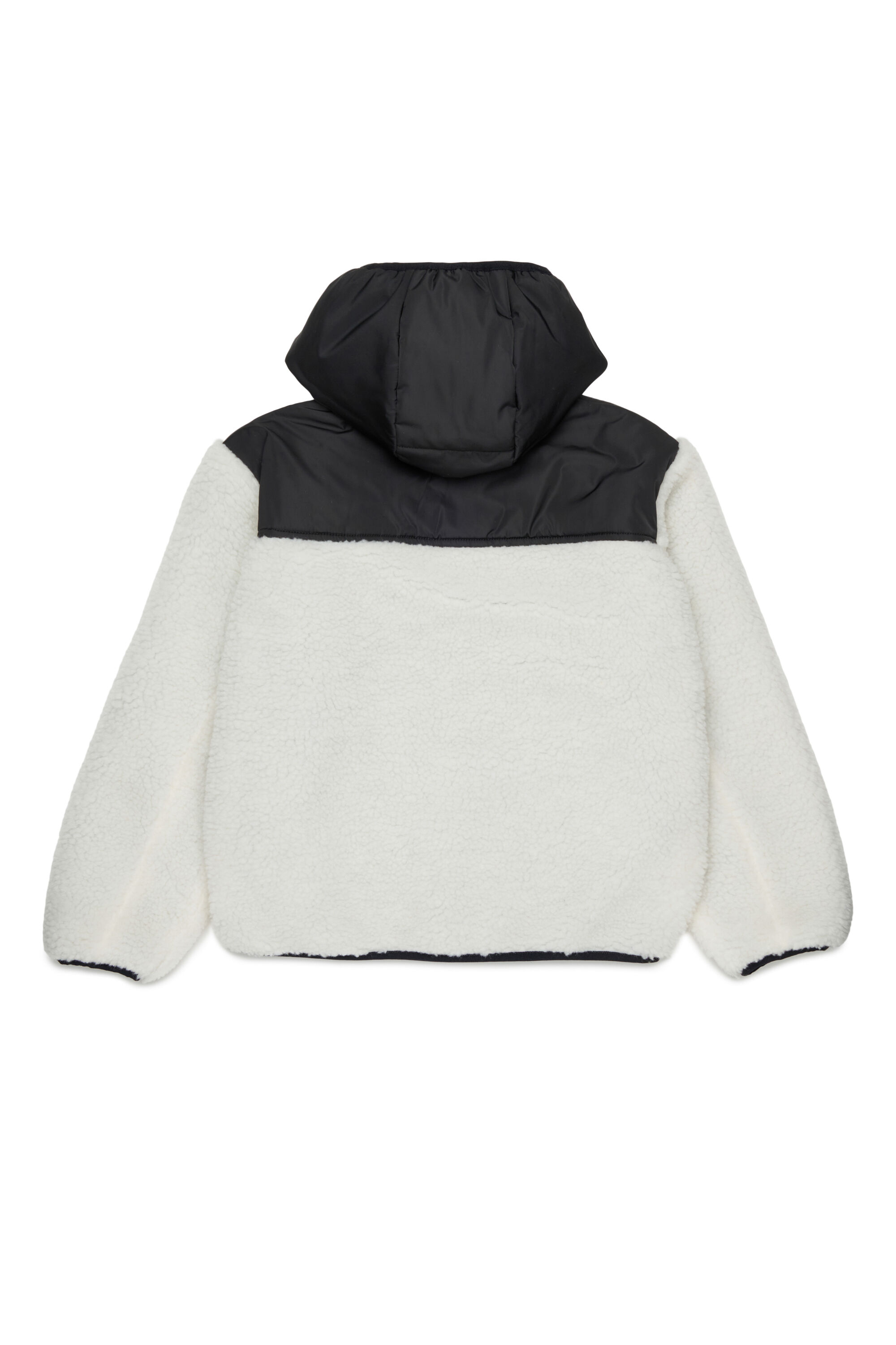 Diesel - JSHEAR, Man's Hooded jacket in nylon and teddy fleece in White - 2