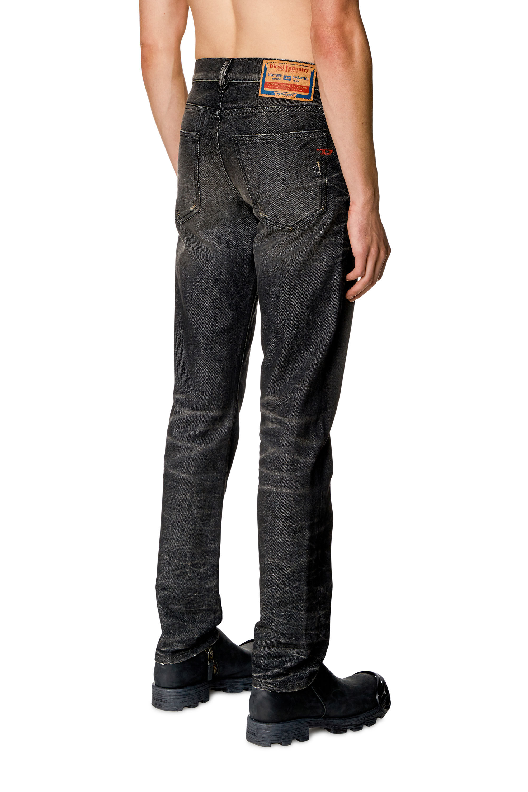 Diesel - Slim Jeans 2019 D-Strukt 09H51, Black/Dark grey - Image 4