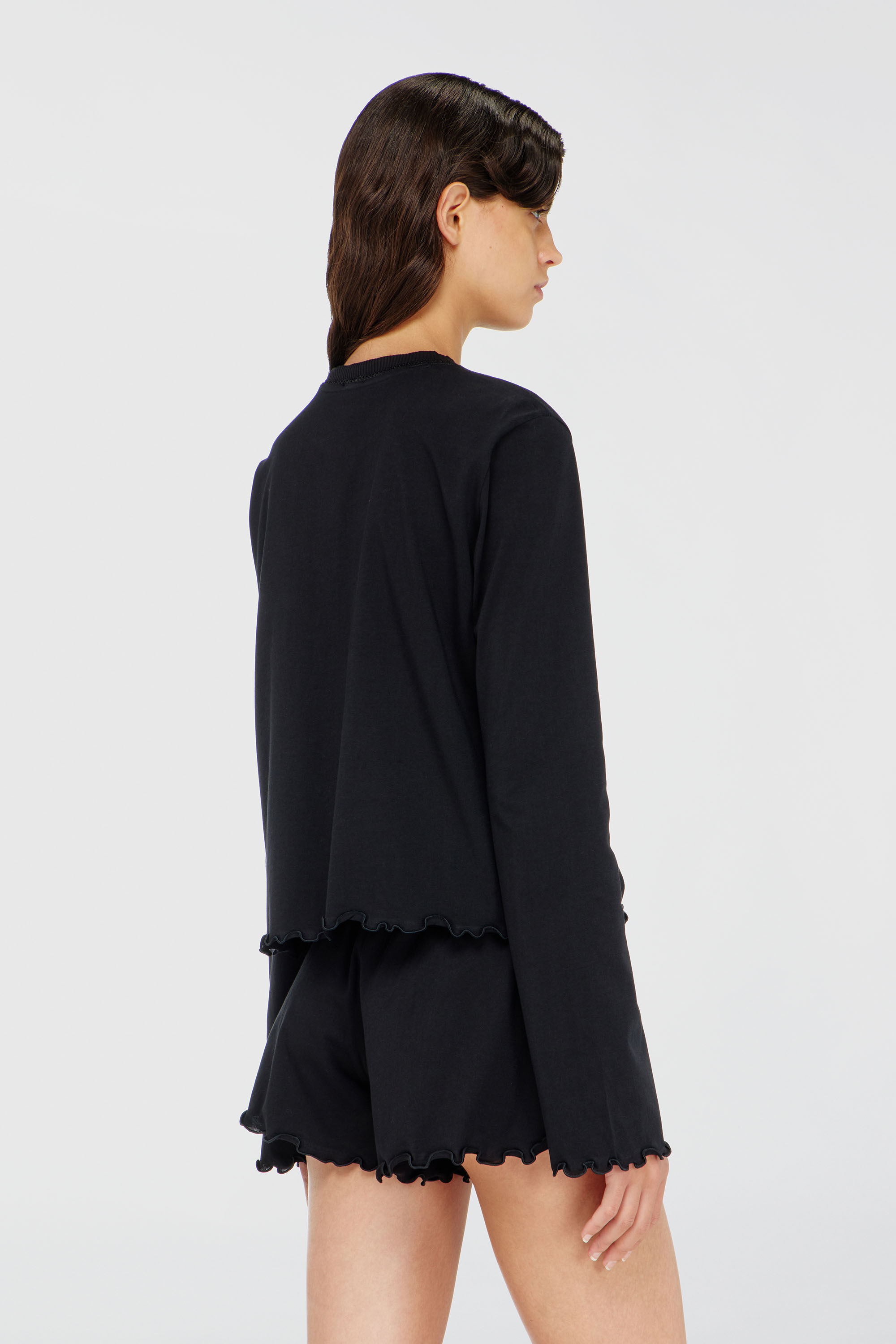 Diesel - SET-LORELAI-D-CORE, Woman's Pajama set in cotton with floral detail in Black - 4