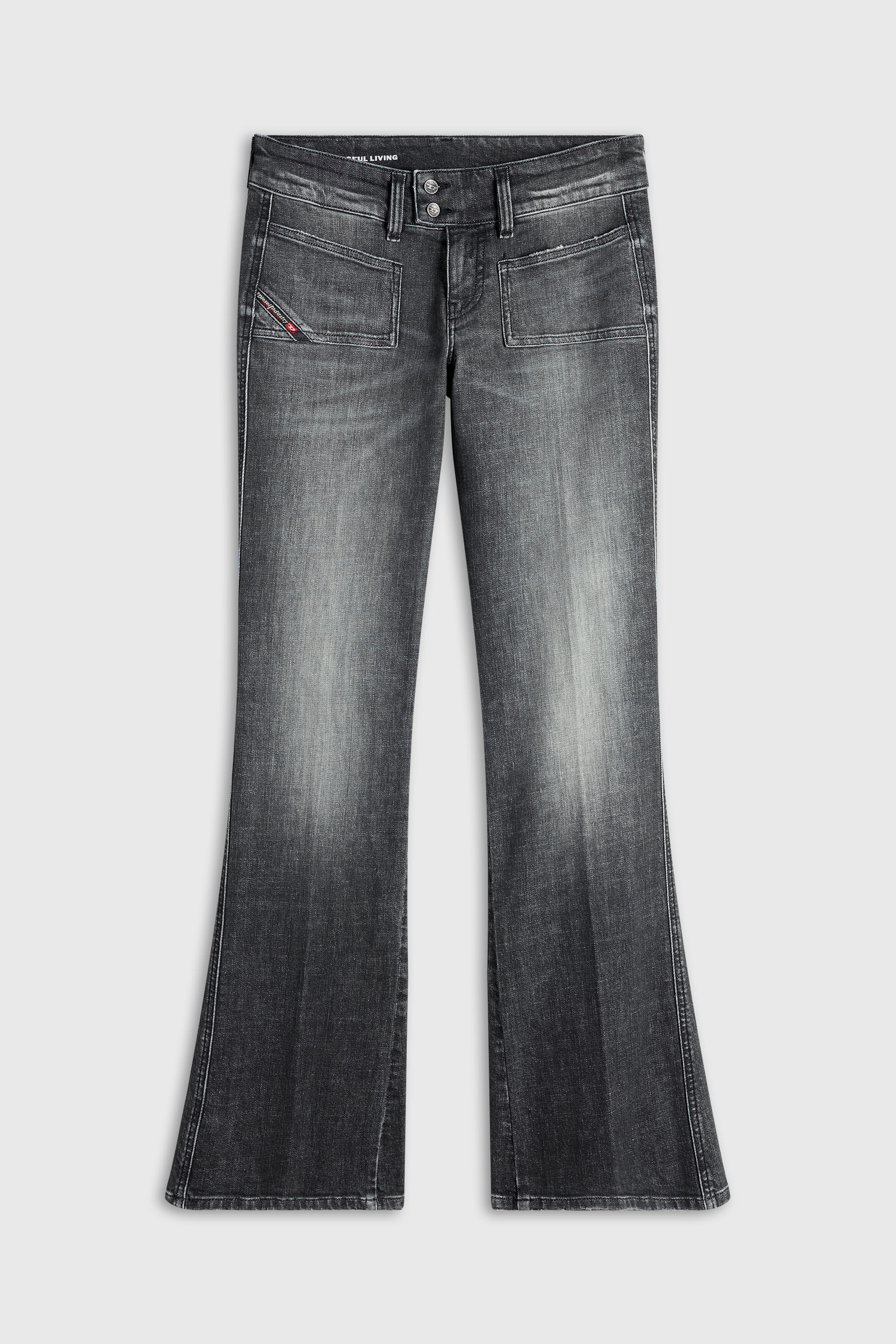 Diesel - Woman's Bootcut Jeans D-Hush 0CIAU, Black/Dark grey - 6