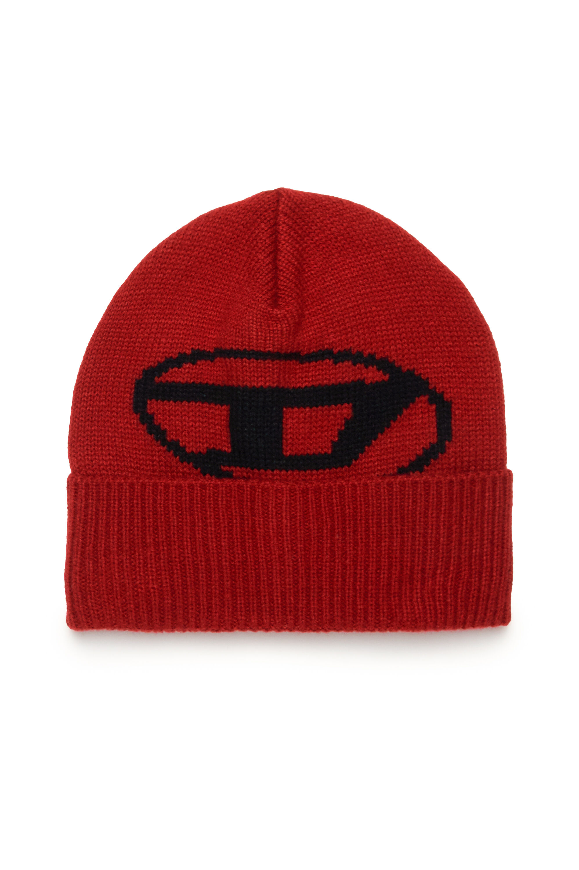 Diesel - FDINLAY, Unisex's Beanie with Oval D logo in Red - 1