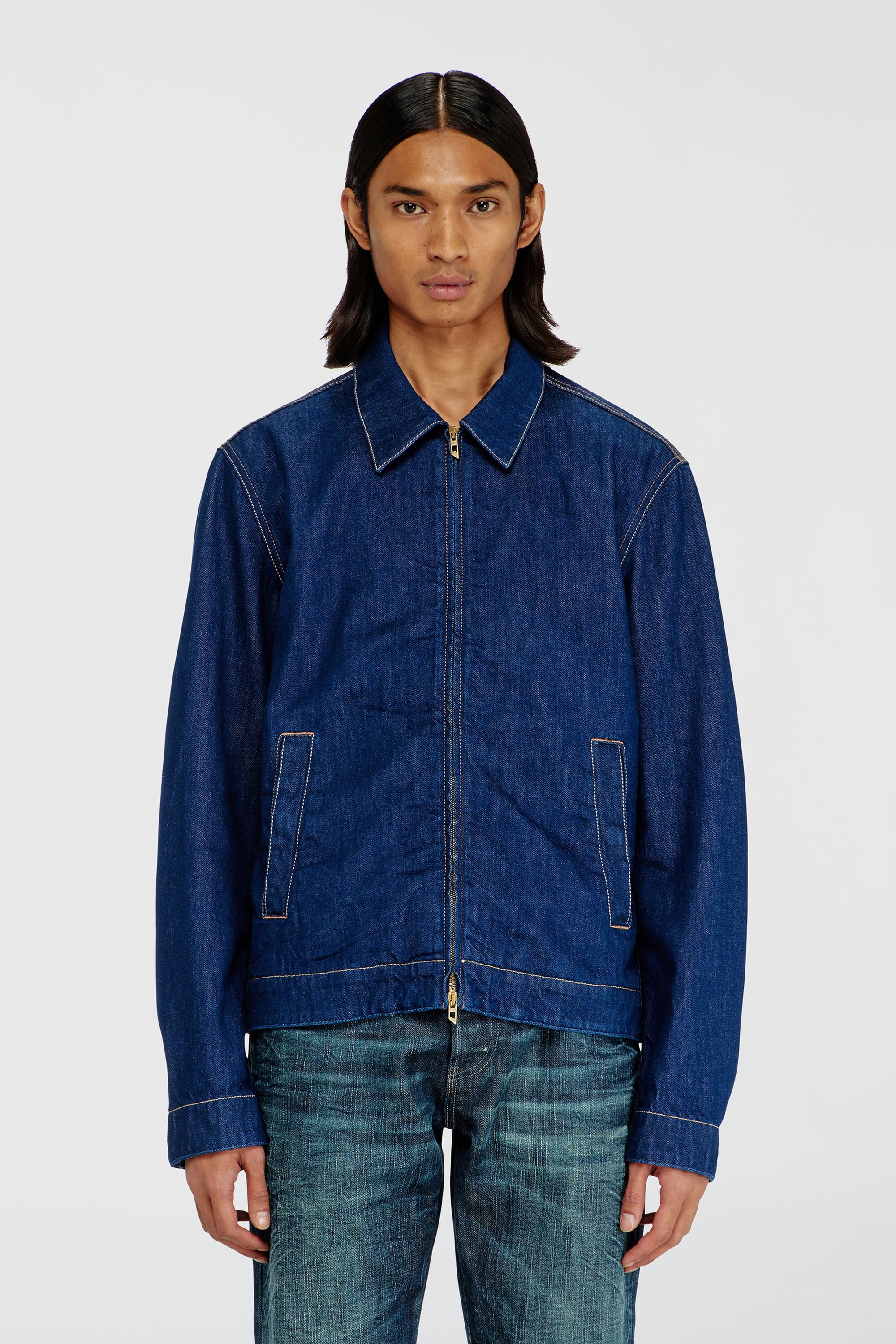 Diesel - D-ROHE, Man's Coach jacket in rinse denim in Medium blue - 3