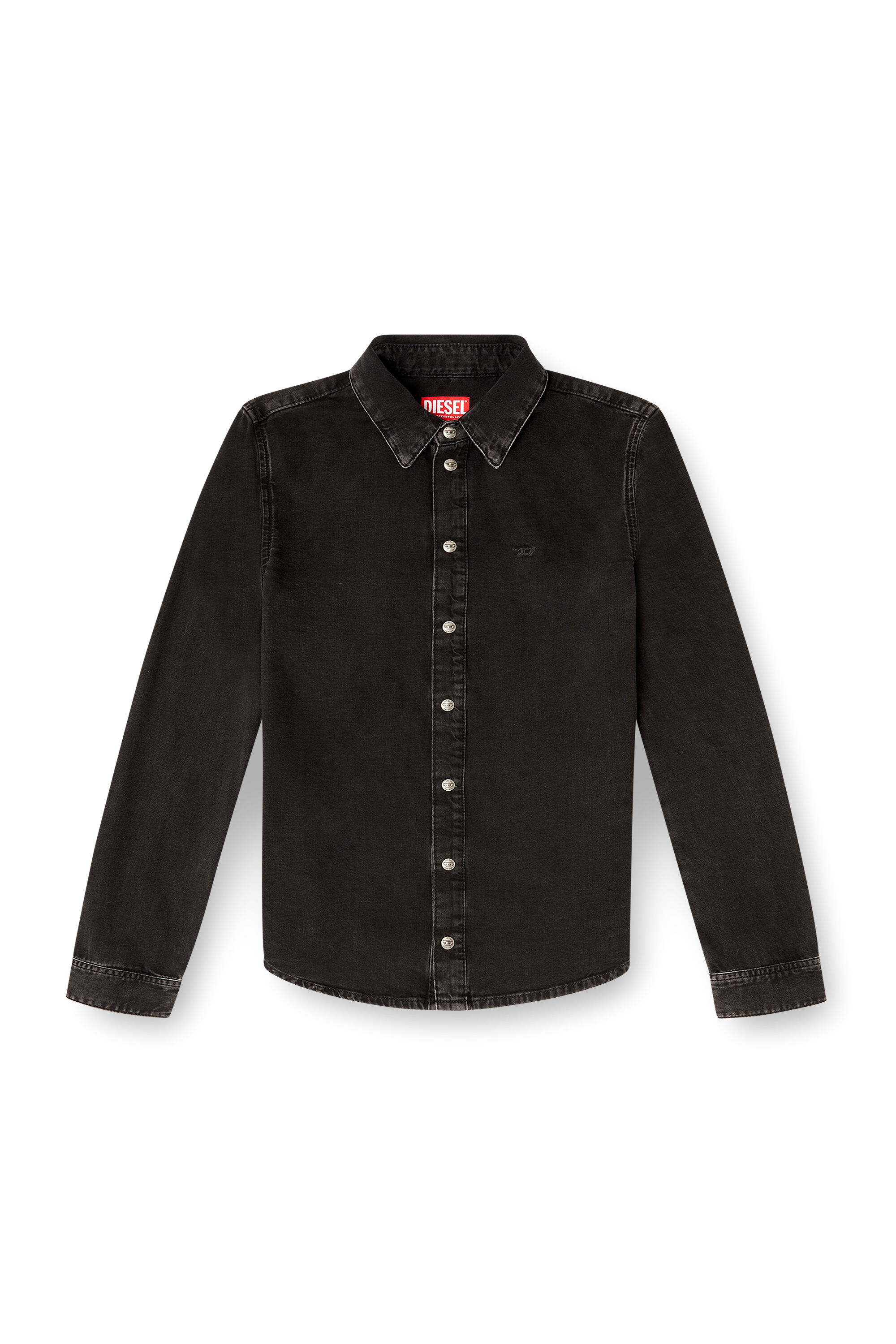 Diesel - DE-EAZY, Woman's Denim shirt with contrasting stitching in Black - 2