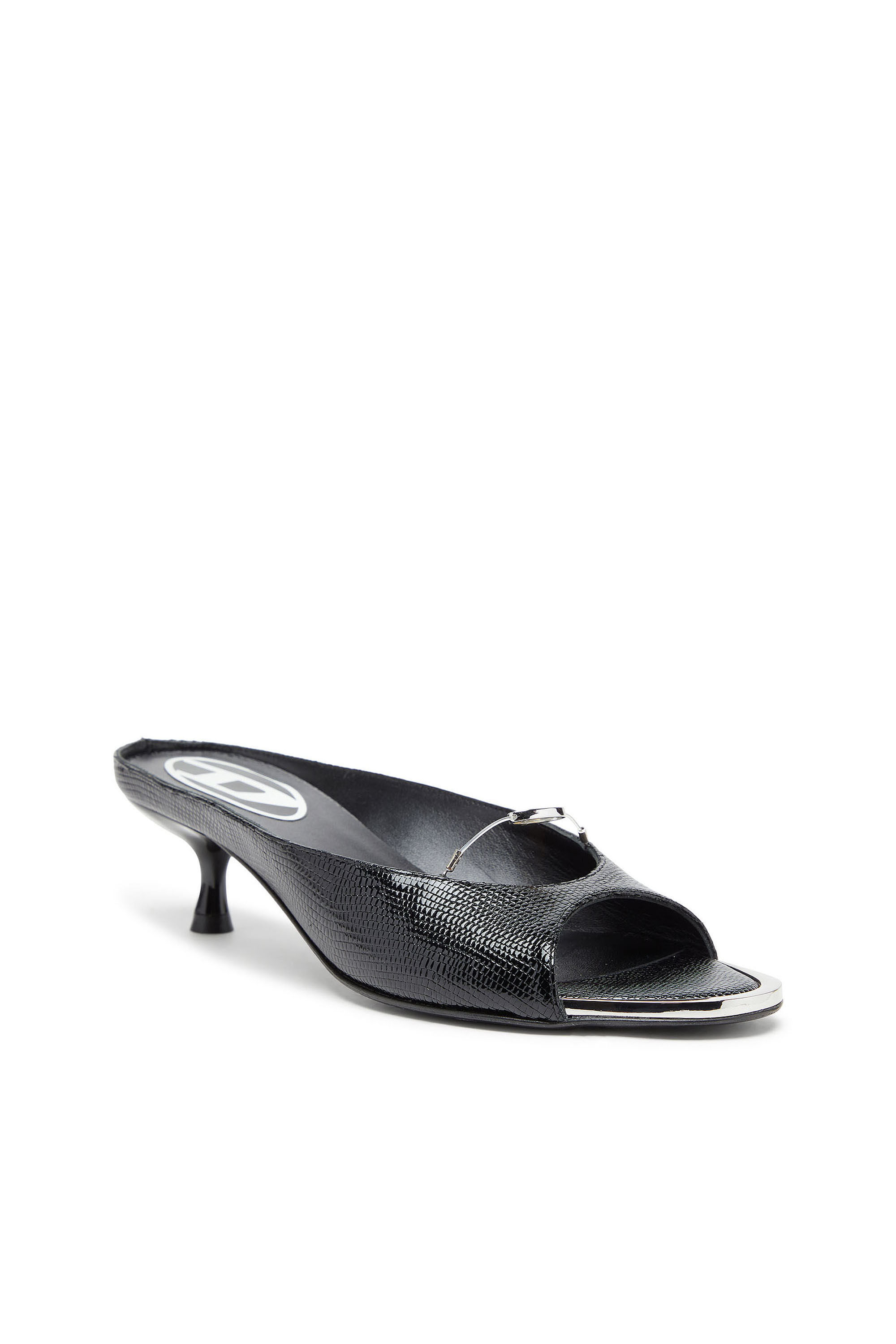 Diesel - D-DIAM'S-SA-40, Woman's D-Diam's - Leather mule with floating Oval D in Black - 6