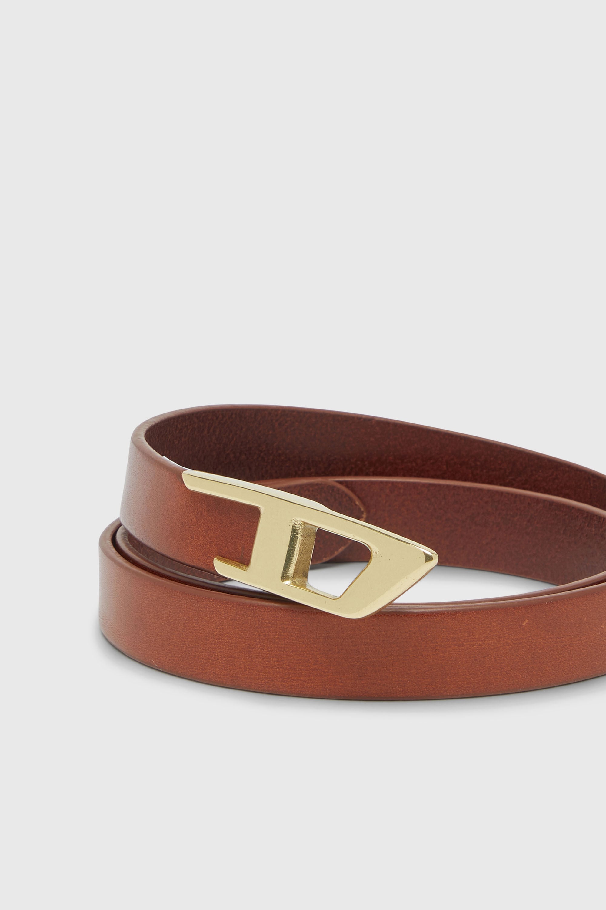 Diesel - B-D LOGO 2.0 20, Woman's 2 cm leather belt with metal D buckle in Brown - 3