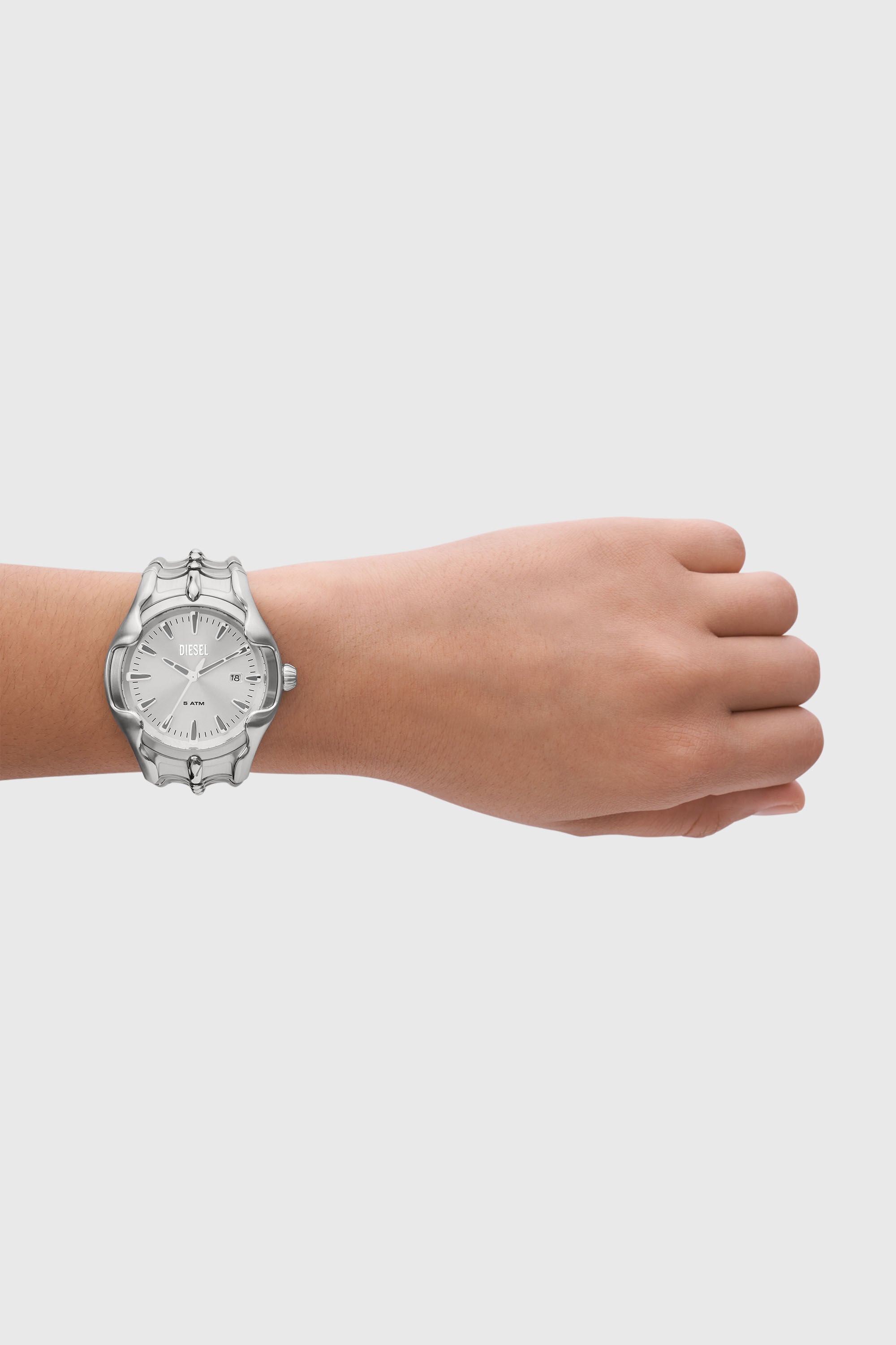 Diesel - DZ2185, Man's Vert Three-Hand Date Stainless Steel Watch in Silver - 4