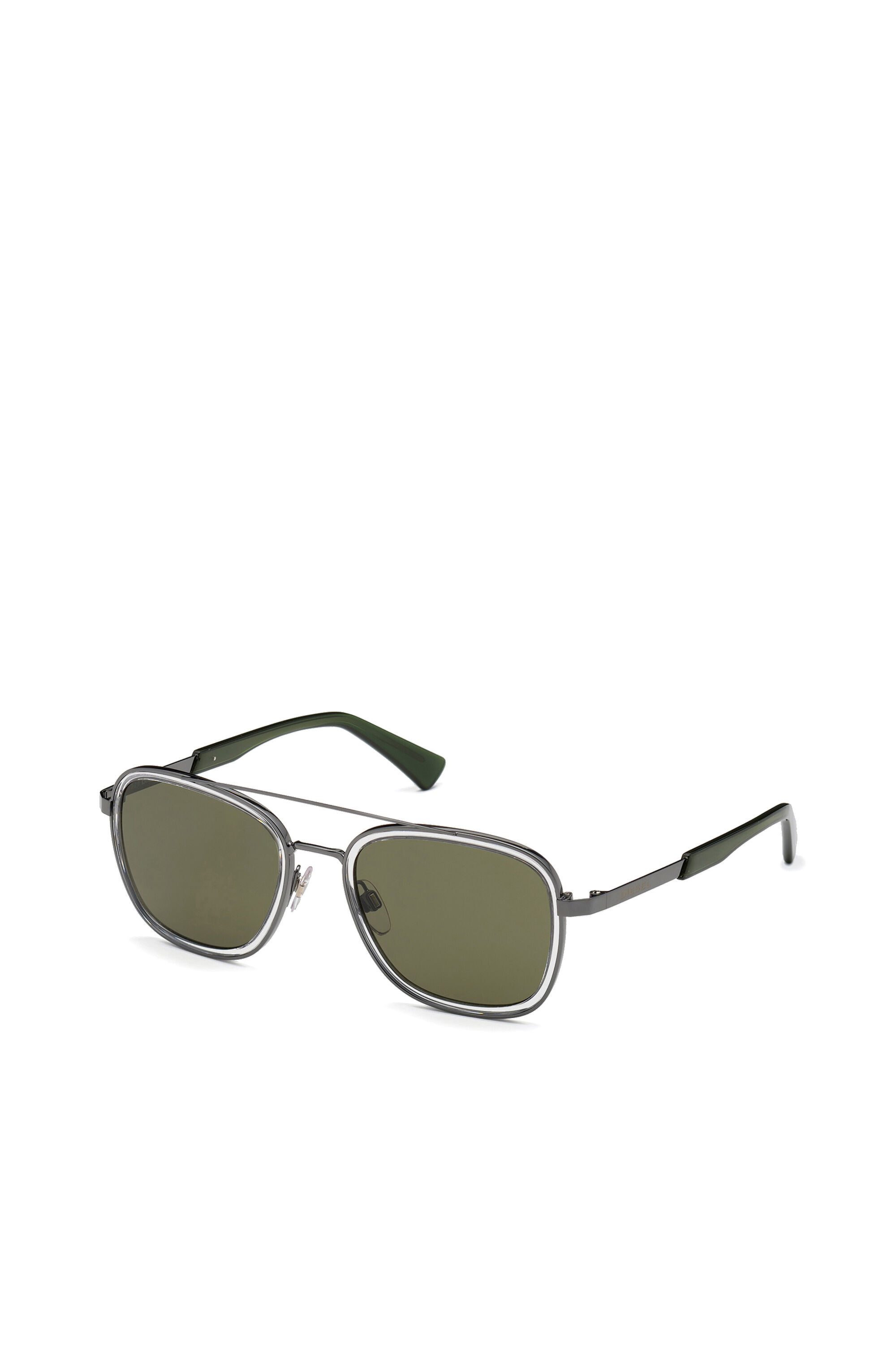 Diesel - DL0320, Man's Navigator glasses in metal in Green - 2