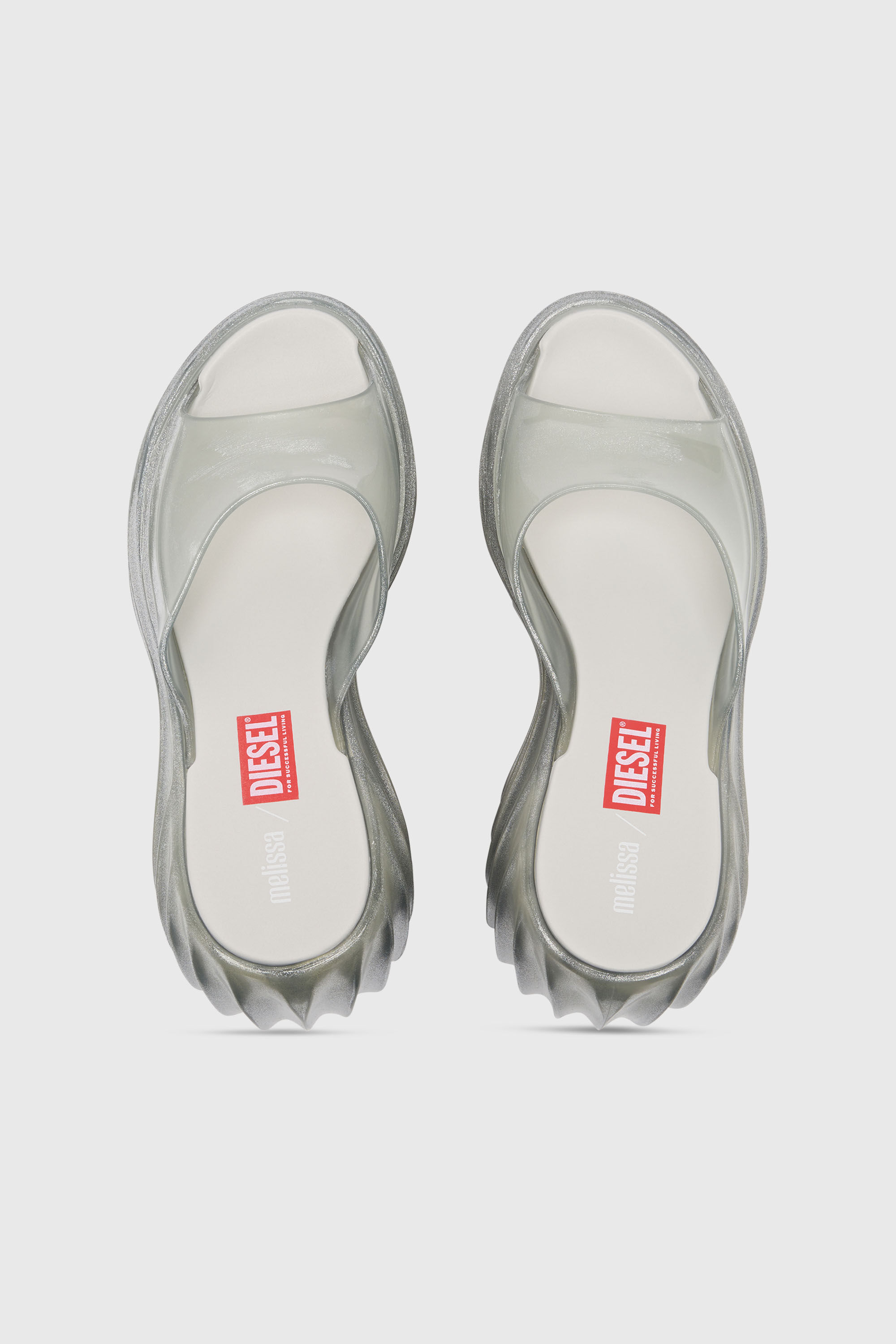 Diesel - MELISSA QUANTUM PLATFORM, Woman's Platform mule in Melflex&reg; in Silver - 4