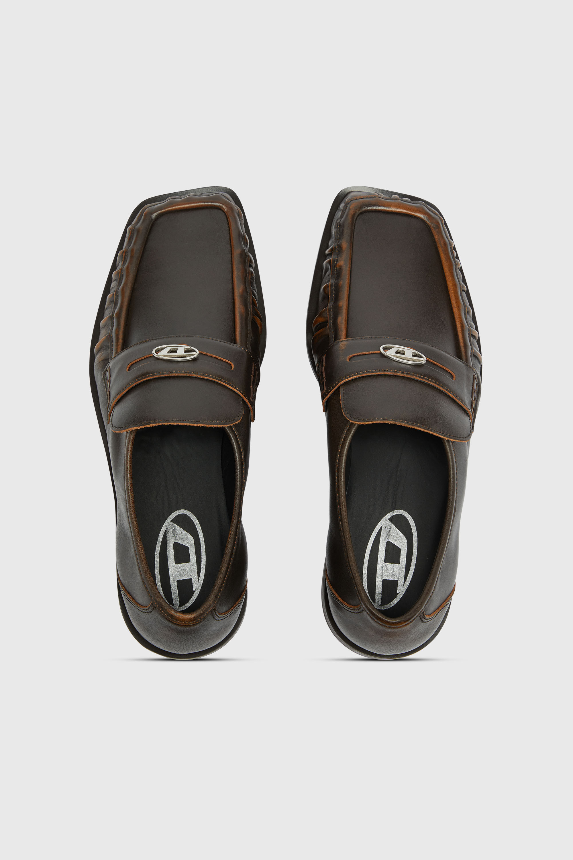 Diesel - D-AMBER LOAFER, Man's D-Amber - Penny loafers in leather in Brown - 5