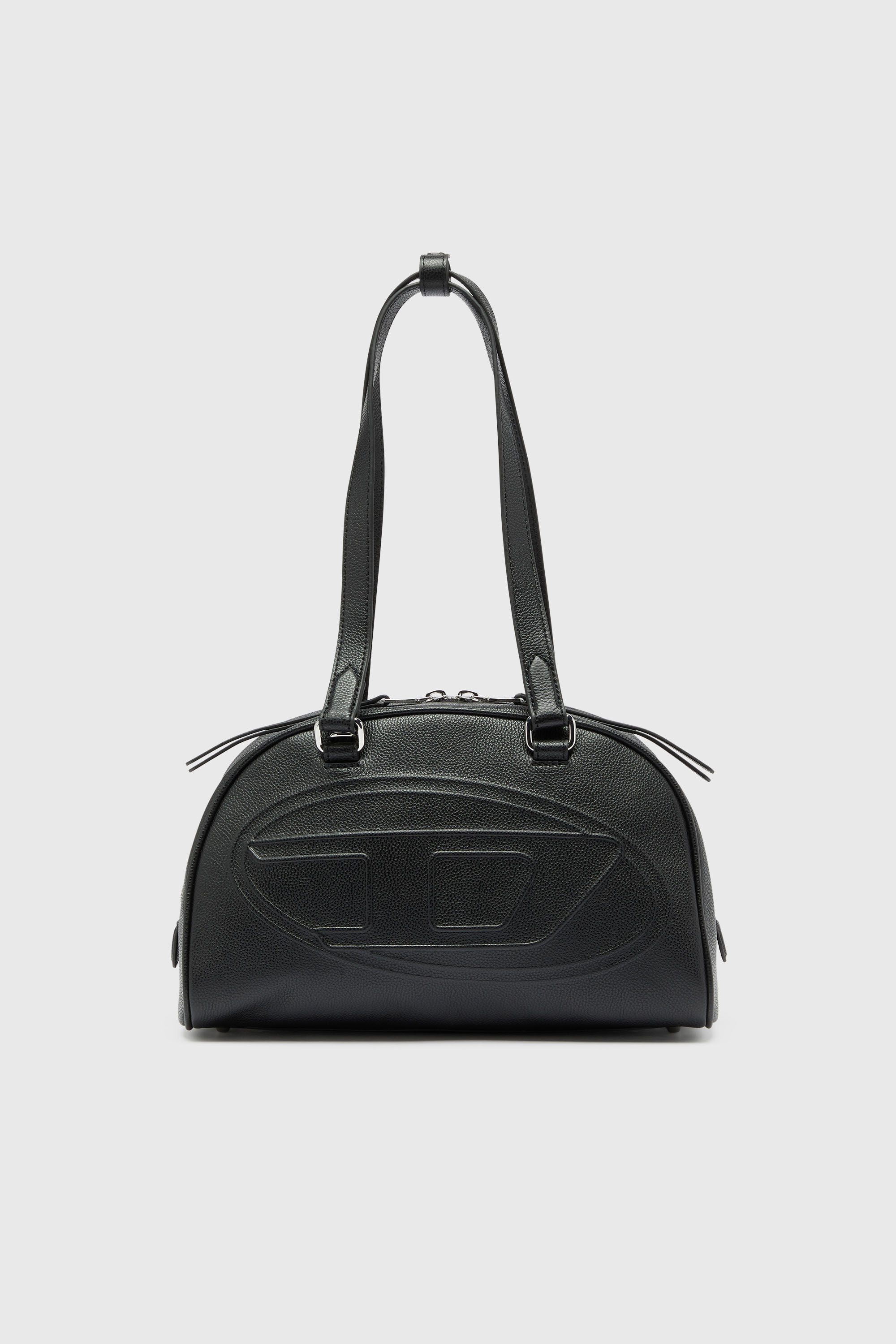 Diesel - 1DR DOME SHOULDER, Unisex's 1DR Dome - Leather Boston bag with embossed logo in Black - 2