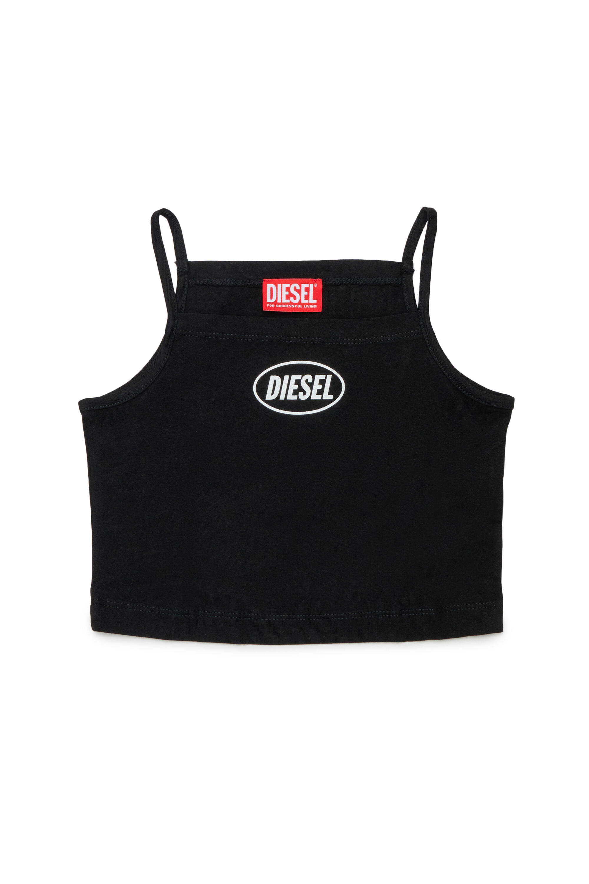 Diesel - TEDIM, Woman's Crop top with thin straps in Black - 1