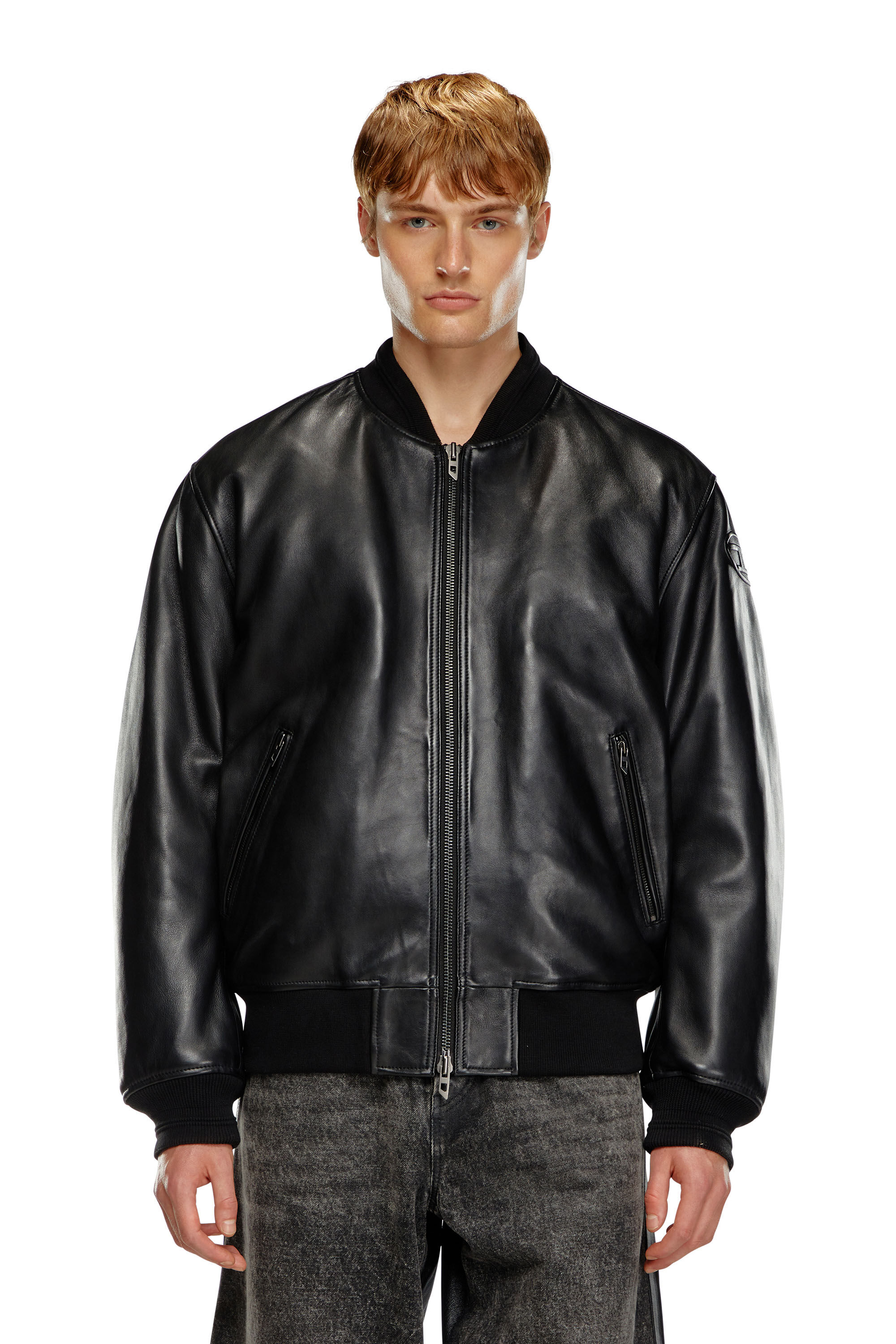 Diesel black bomber jacket clearance