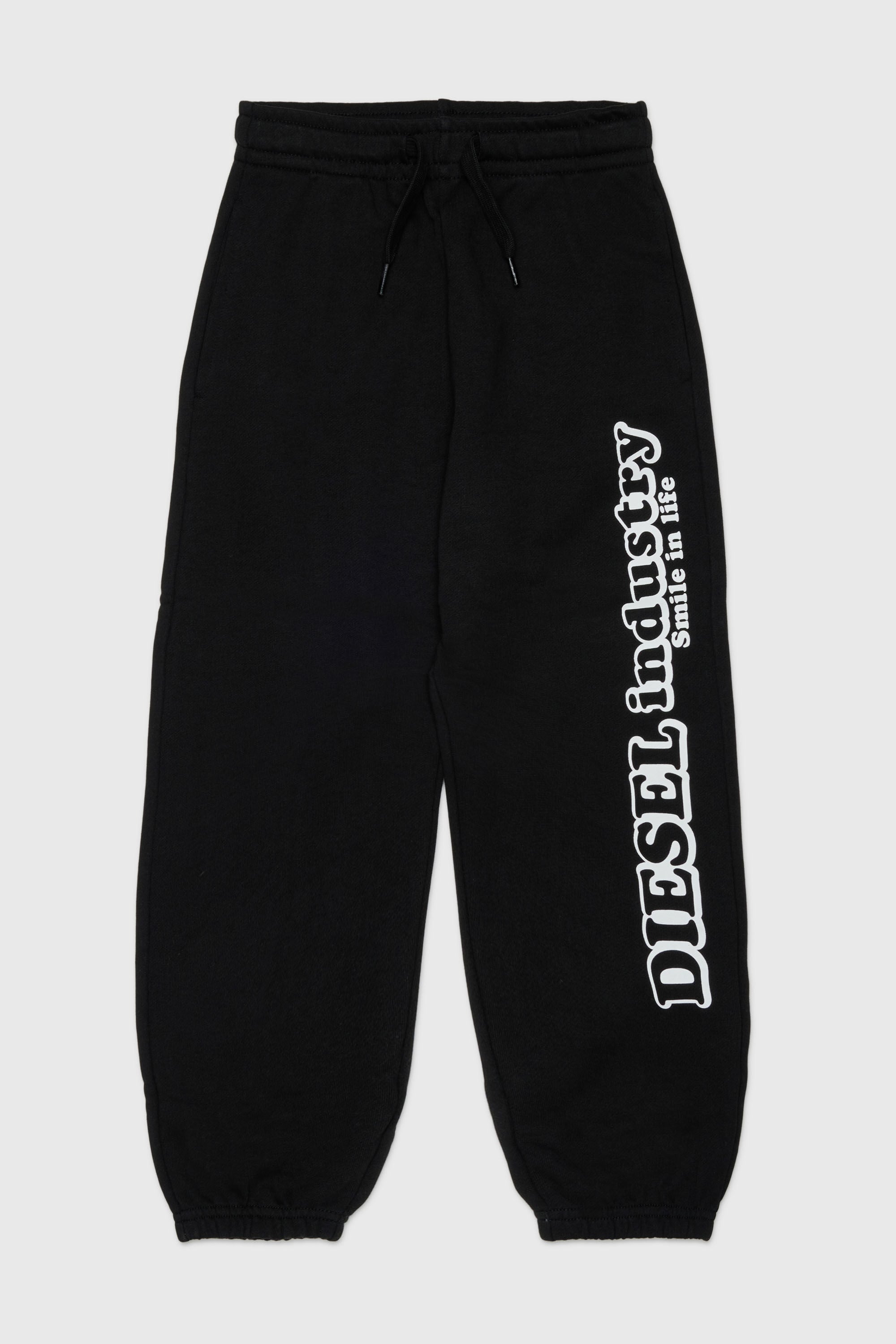 Diesel - PLODIM, Man's Cotton sweatpants with Diesel Industry print in Black - 1