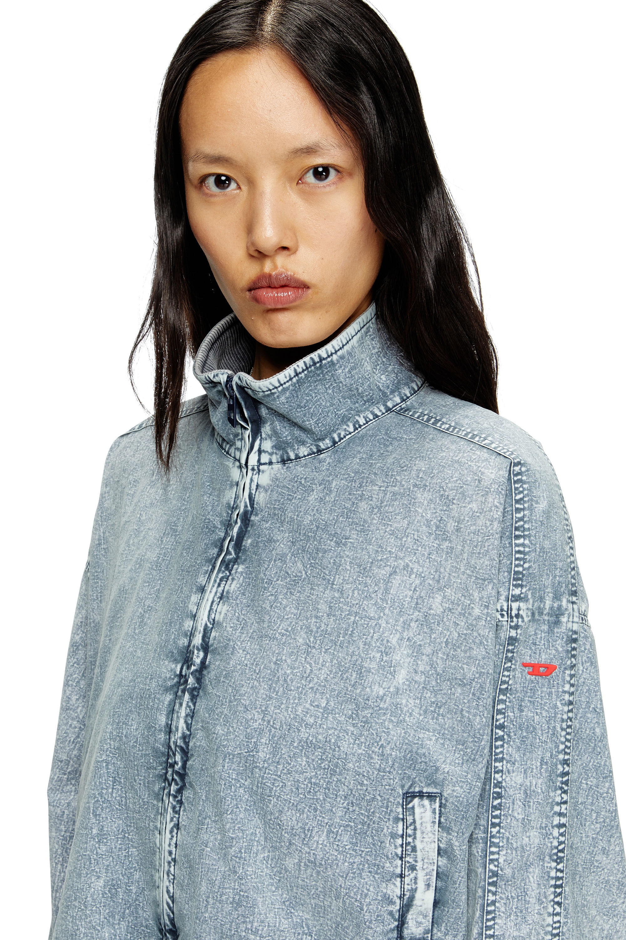 Diesel - G-LEAM-R1, Woman's Cropped jacket in recycled nylon taslan in Light Blue - 5