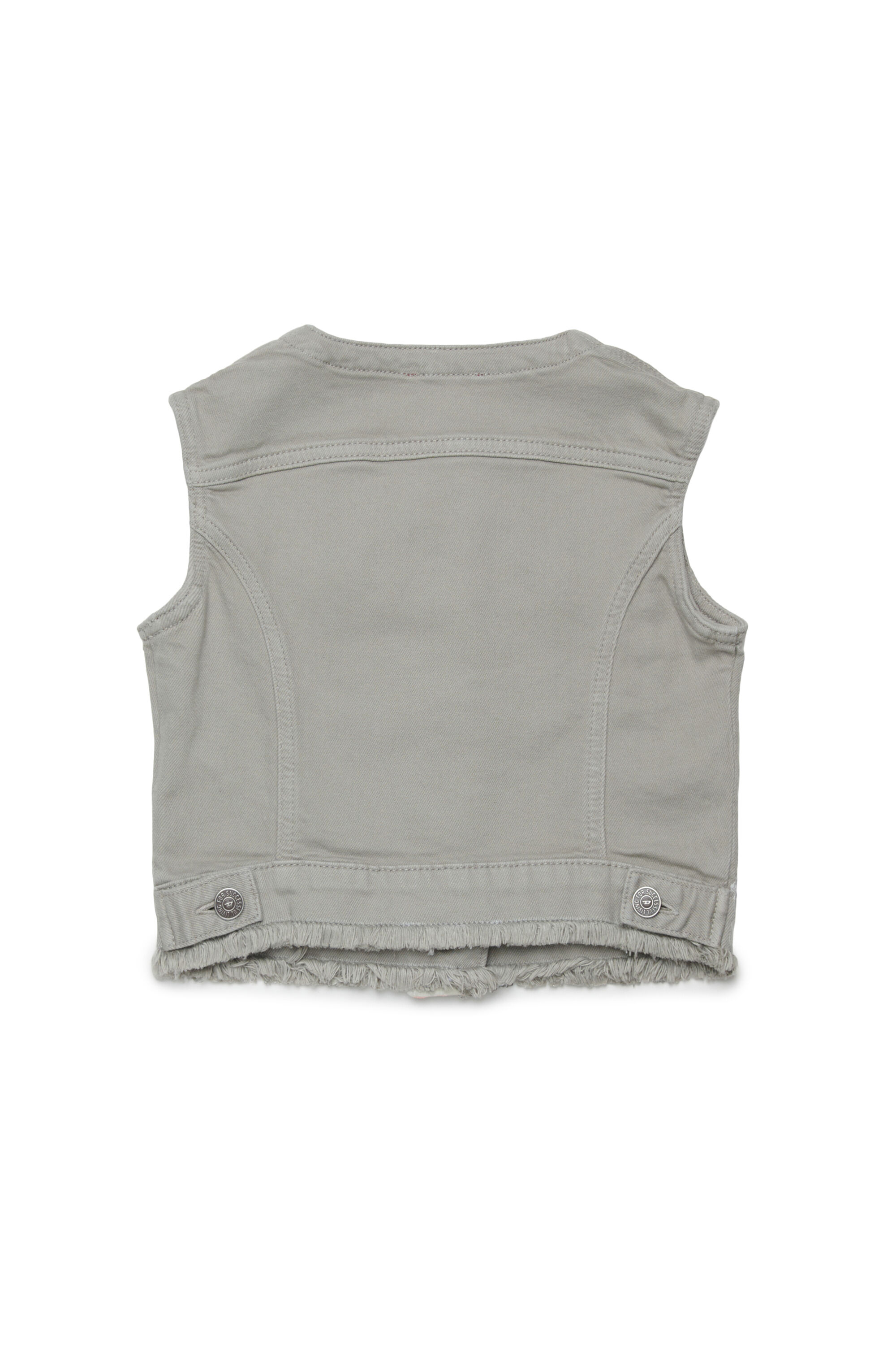 Diesel - JSLIMMY-SM-SP-J, Woman's Metallic-effect denim vest in Silver - 2