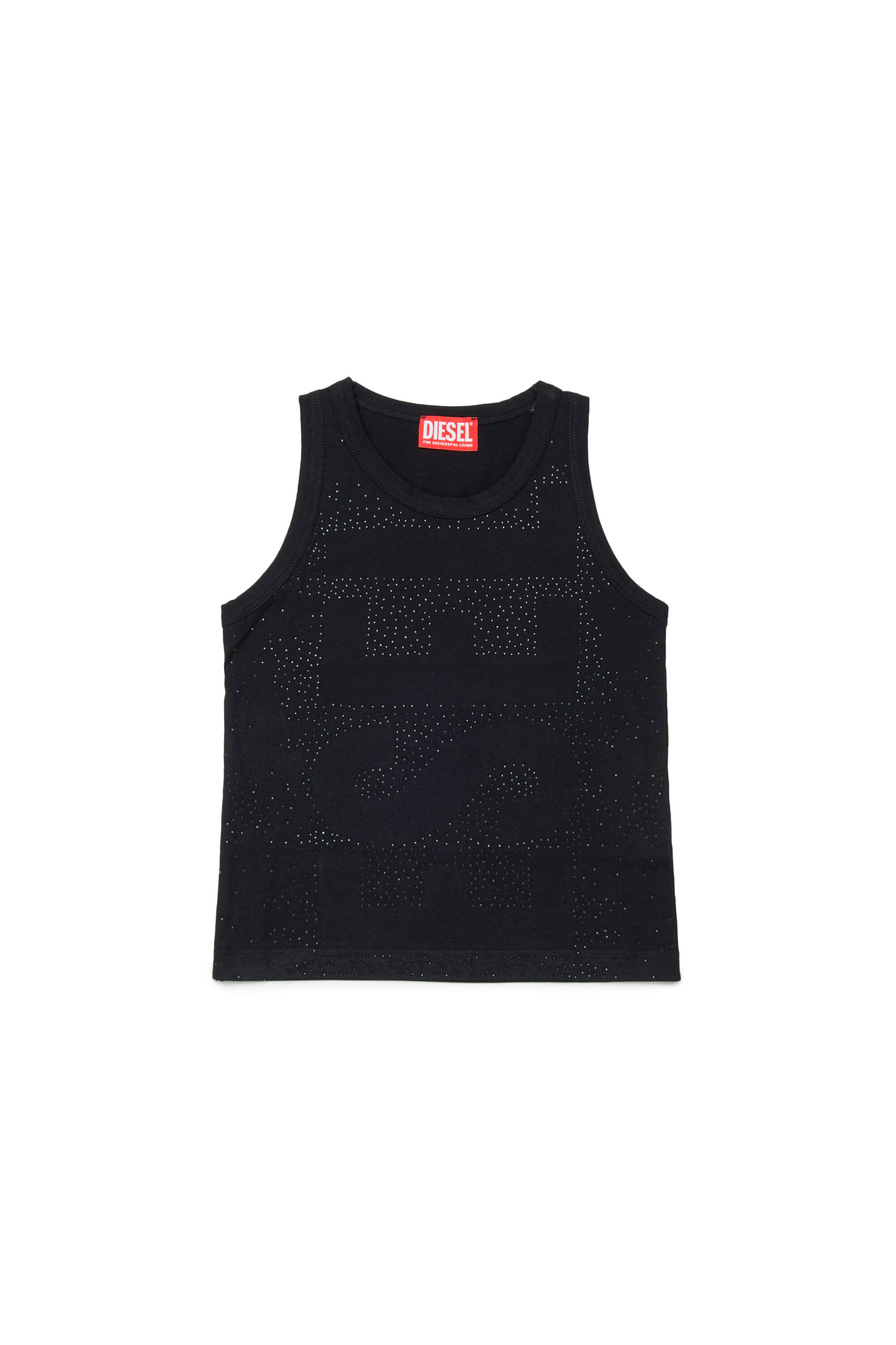 Diesel - TSTUDS, Woman's Tank top with studded logo in Black - 1