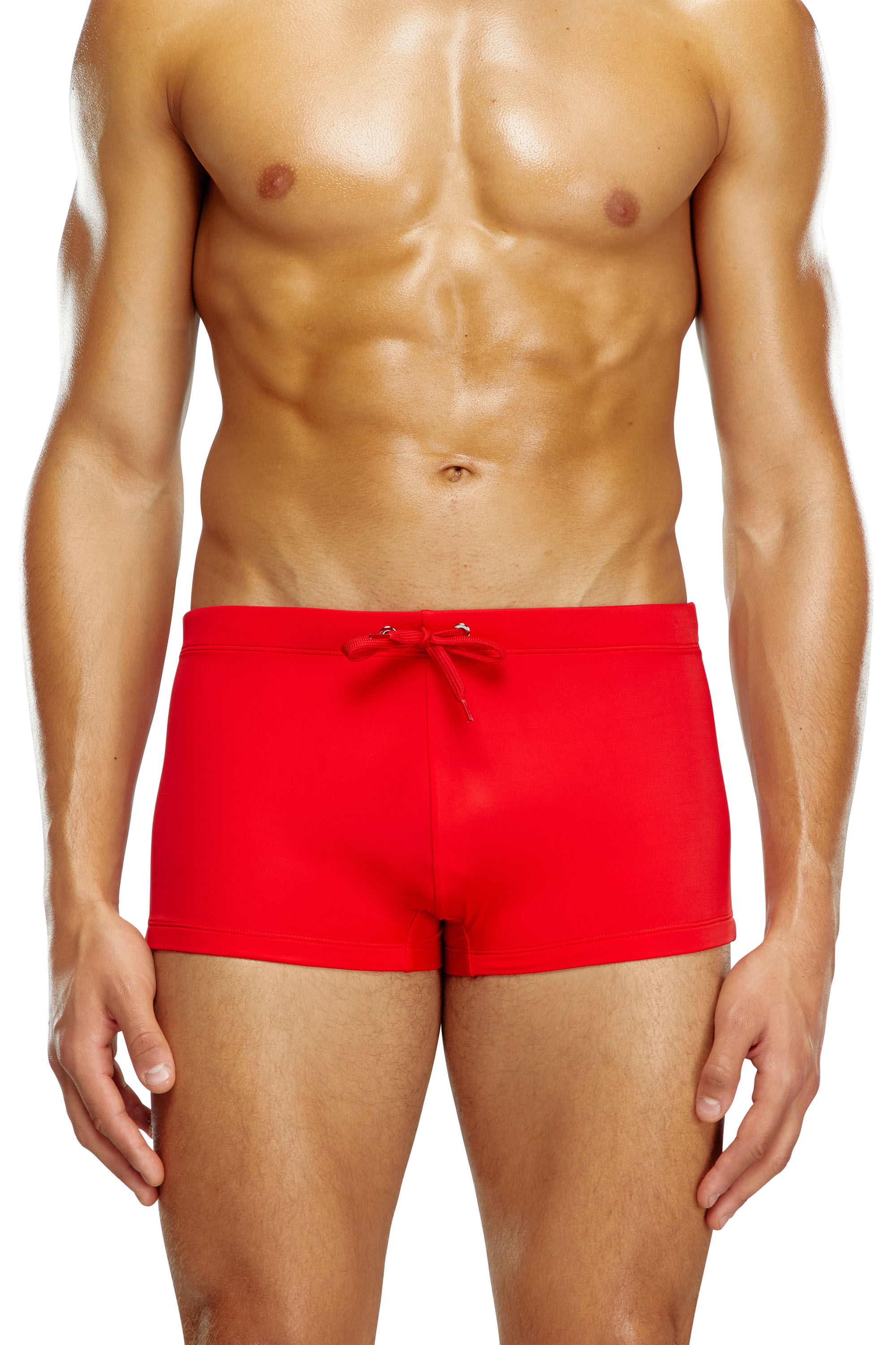 Diesel - BMBX-BRAD, Man Swim boxer briefs with rear logo print in Red - Image 1