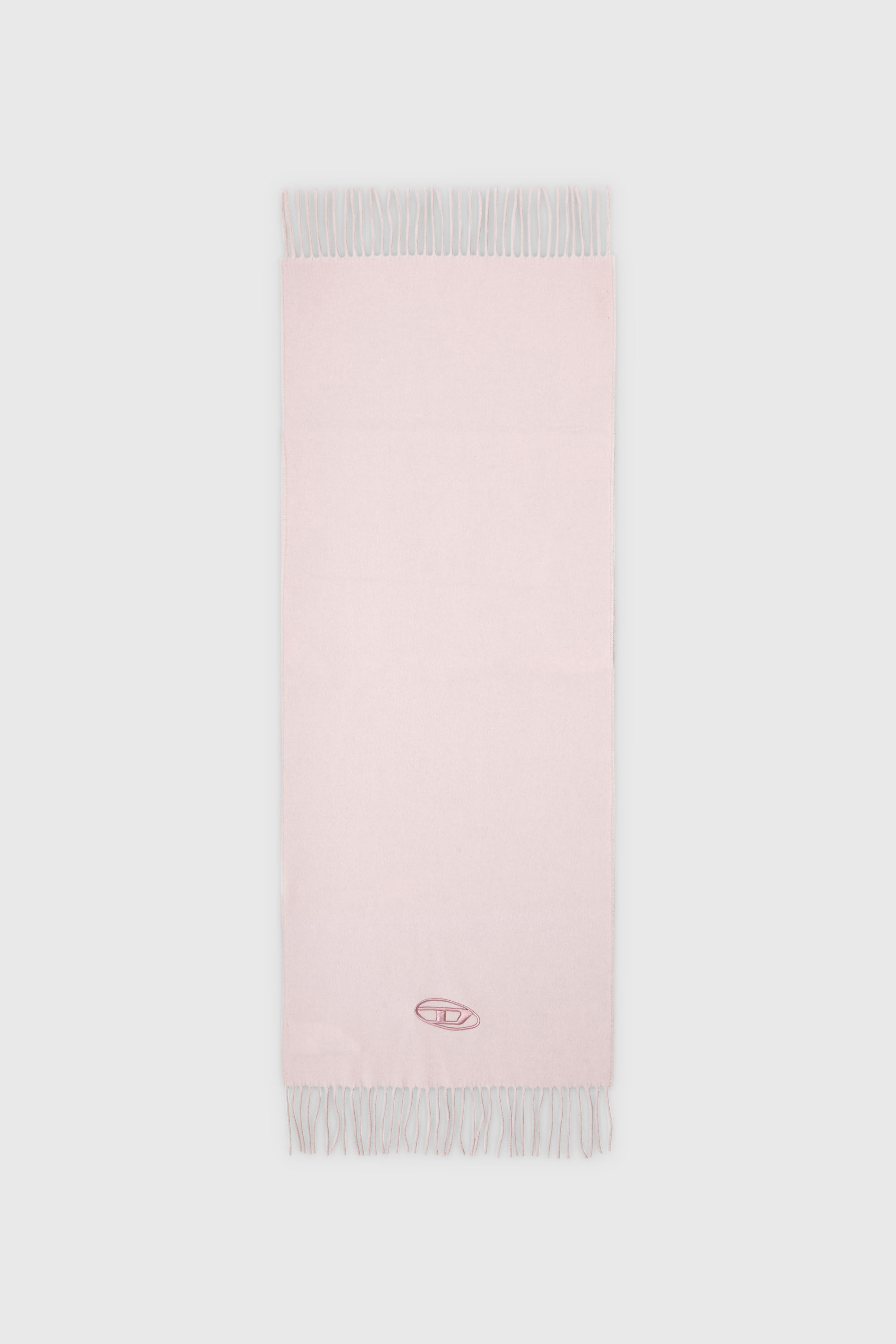 Diesel - S-IMON-D-LONG, Unisex's Wool-blend scarf with fringed edges in Pink - 2