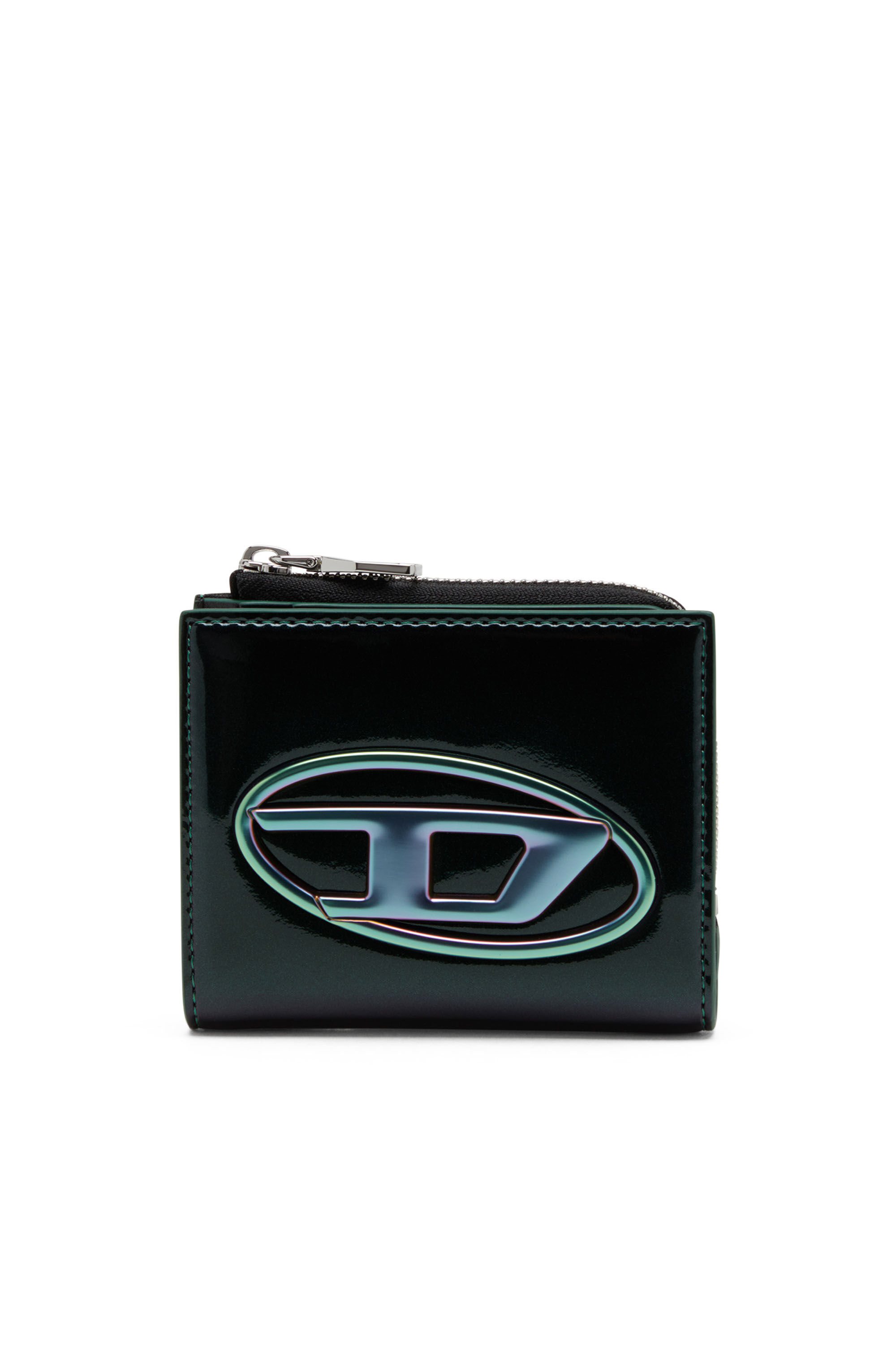 Diesel - 1DR CARD HOLDER ZIP L, Green/Blue - Image 1