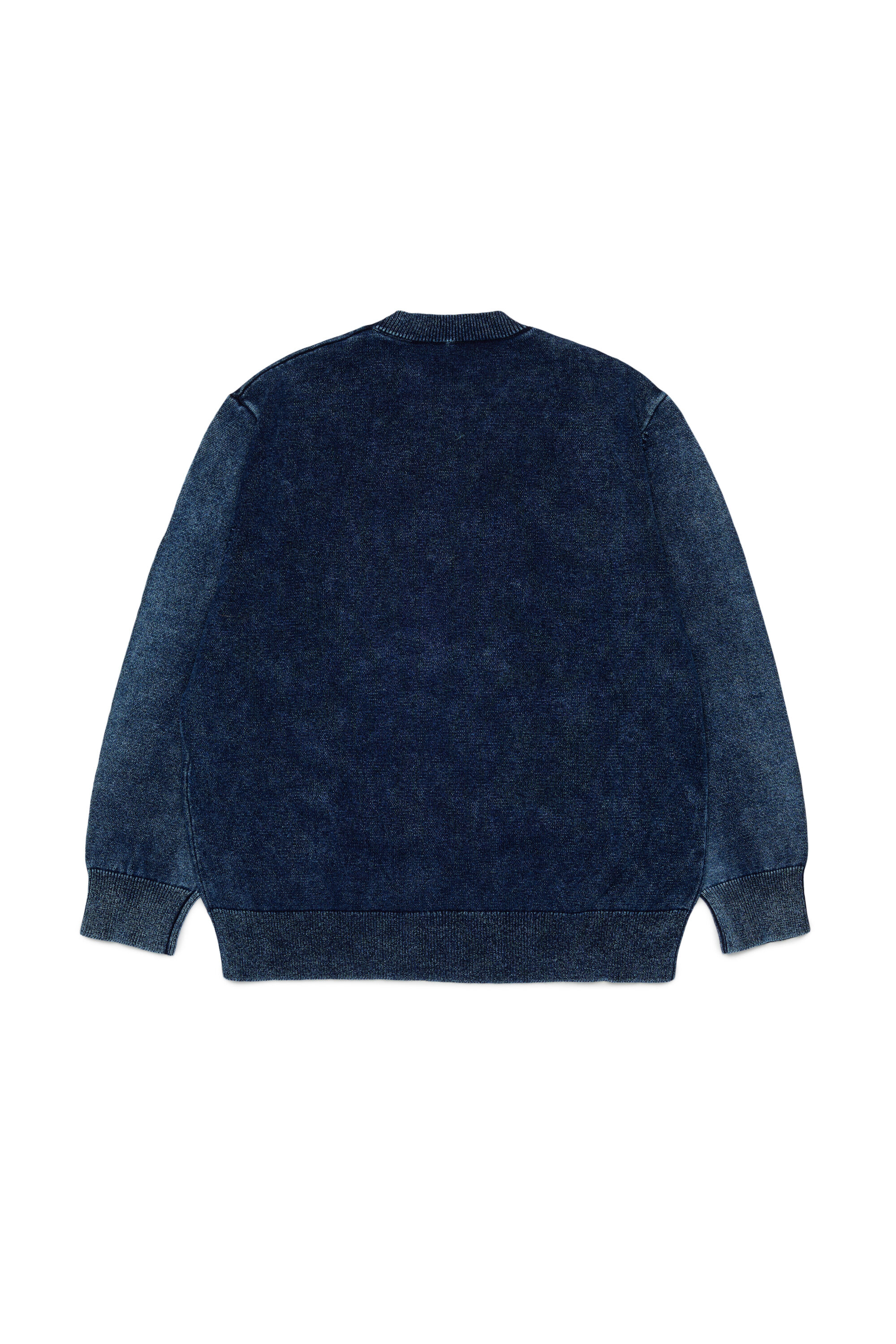 Diesel - KFINNIC OVER, Man's Denim-effect jumper with phoenix motif in Dark Blue - 2
