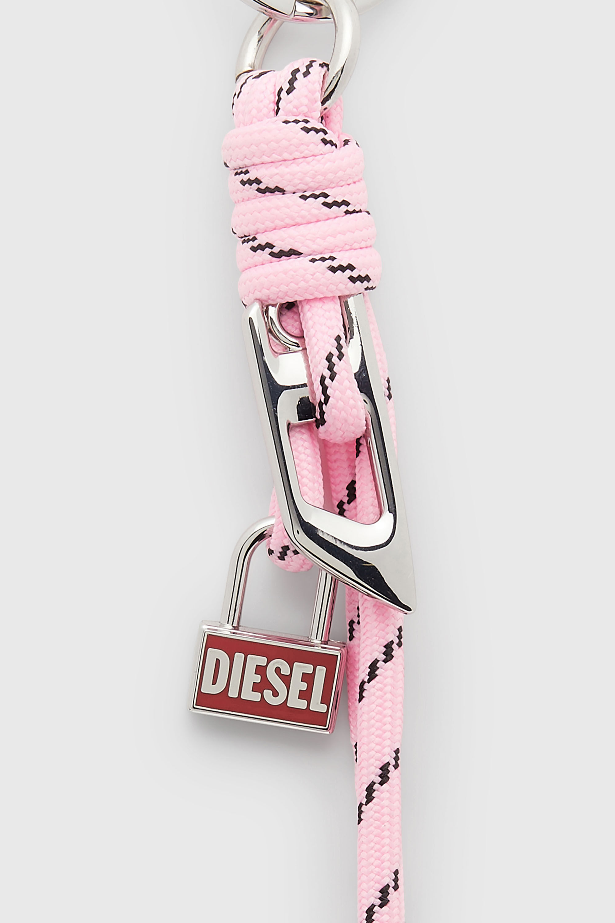 Diesel - ROPE II, Unisex's Metal and rope charm with Diesel pendant in Pink - 3