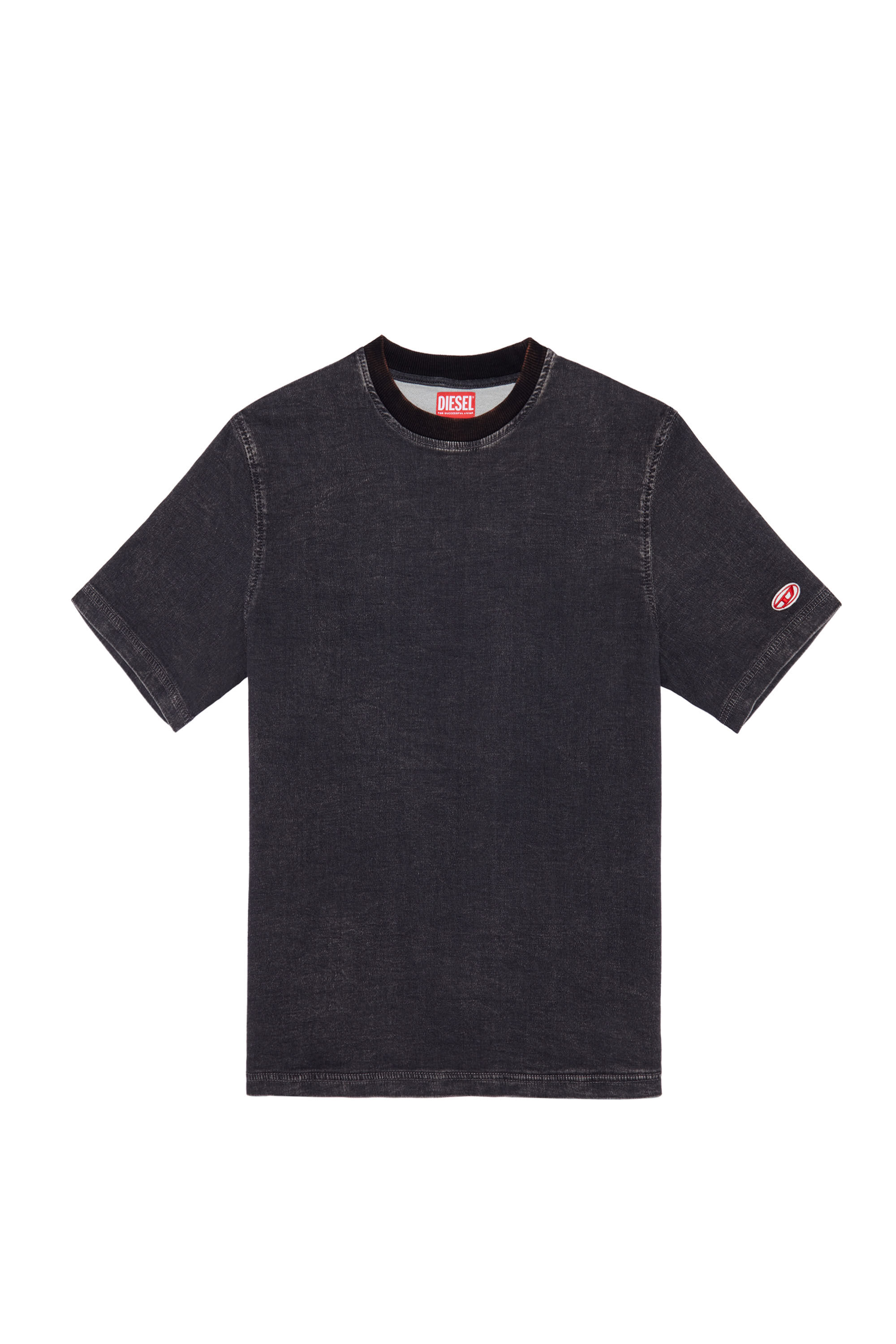 Diesel - D-BIGGOR TRACK DENIM T-SHIRT, Black/Dark grey - Image 2