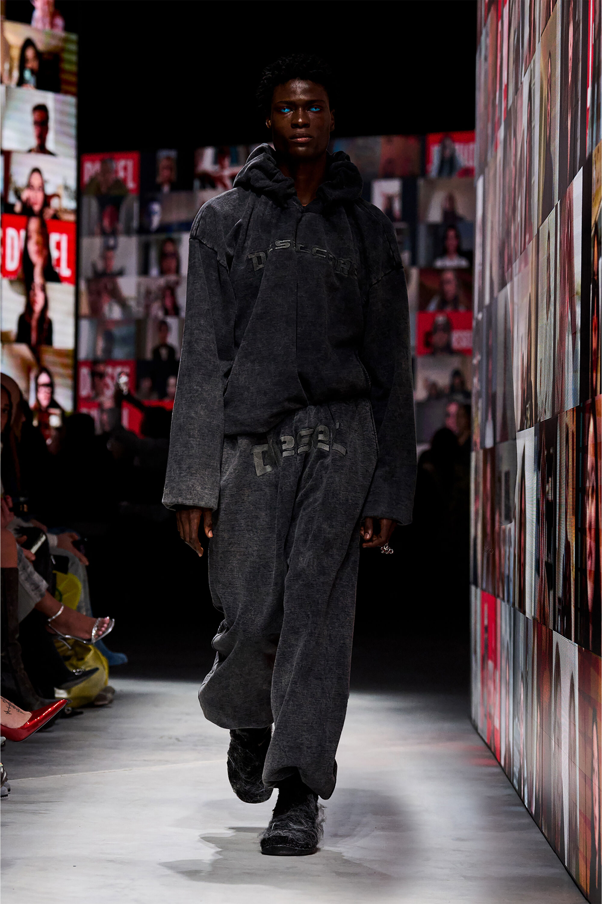 【絶品】 Men's Diesel | Black | effect denim with pants Track パンツ