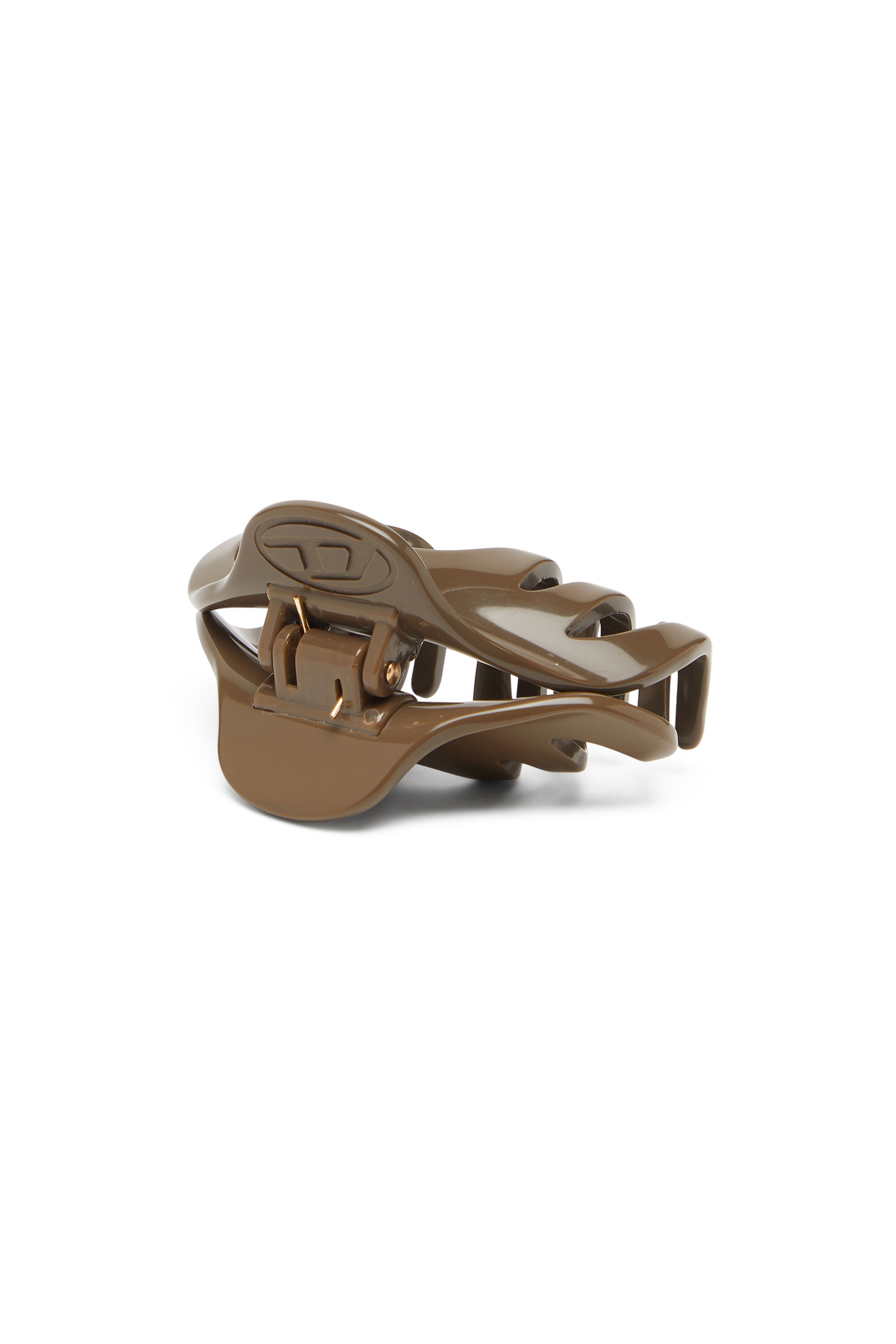 Diesel - TALON CLIP, Woman's Resin hair clip with Oval D logo in Brown - 1
