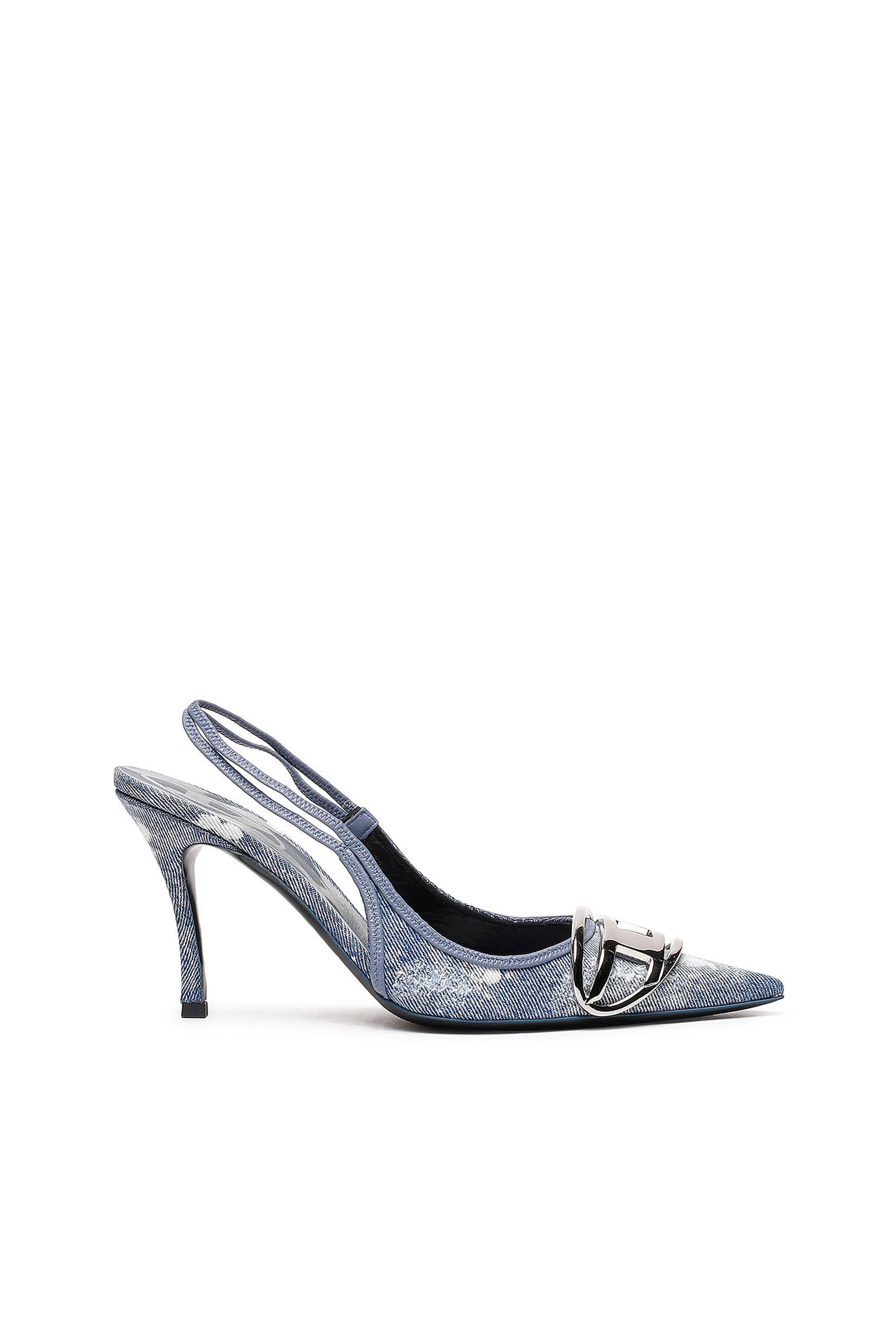 D VENUS SB Woman Slingback pumps in distressed denim Diesel