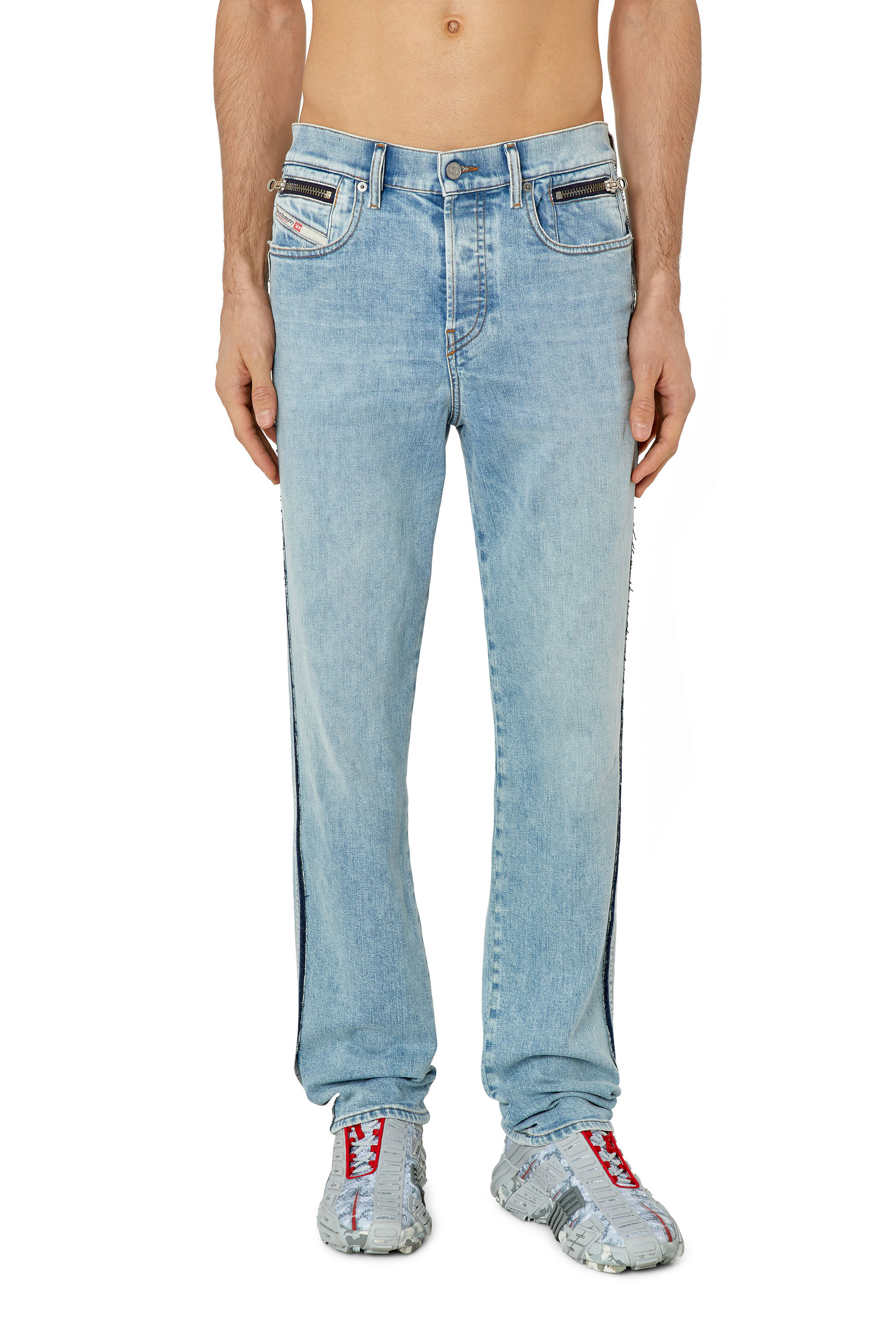 Diesel - 2020 D-Viker 09F41 Straight Jeans, Light Blue - Image 3