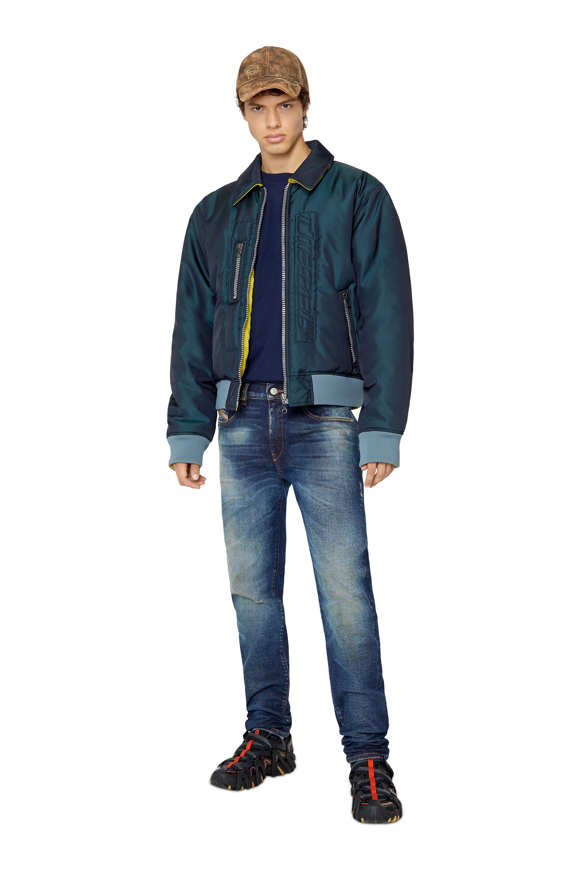 Diesel - 2019 D-Strukt 09E64 Slim Jeans, Dark Blue - Image 1