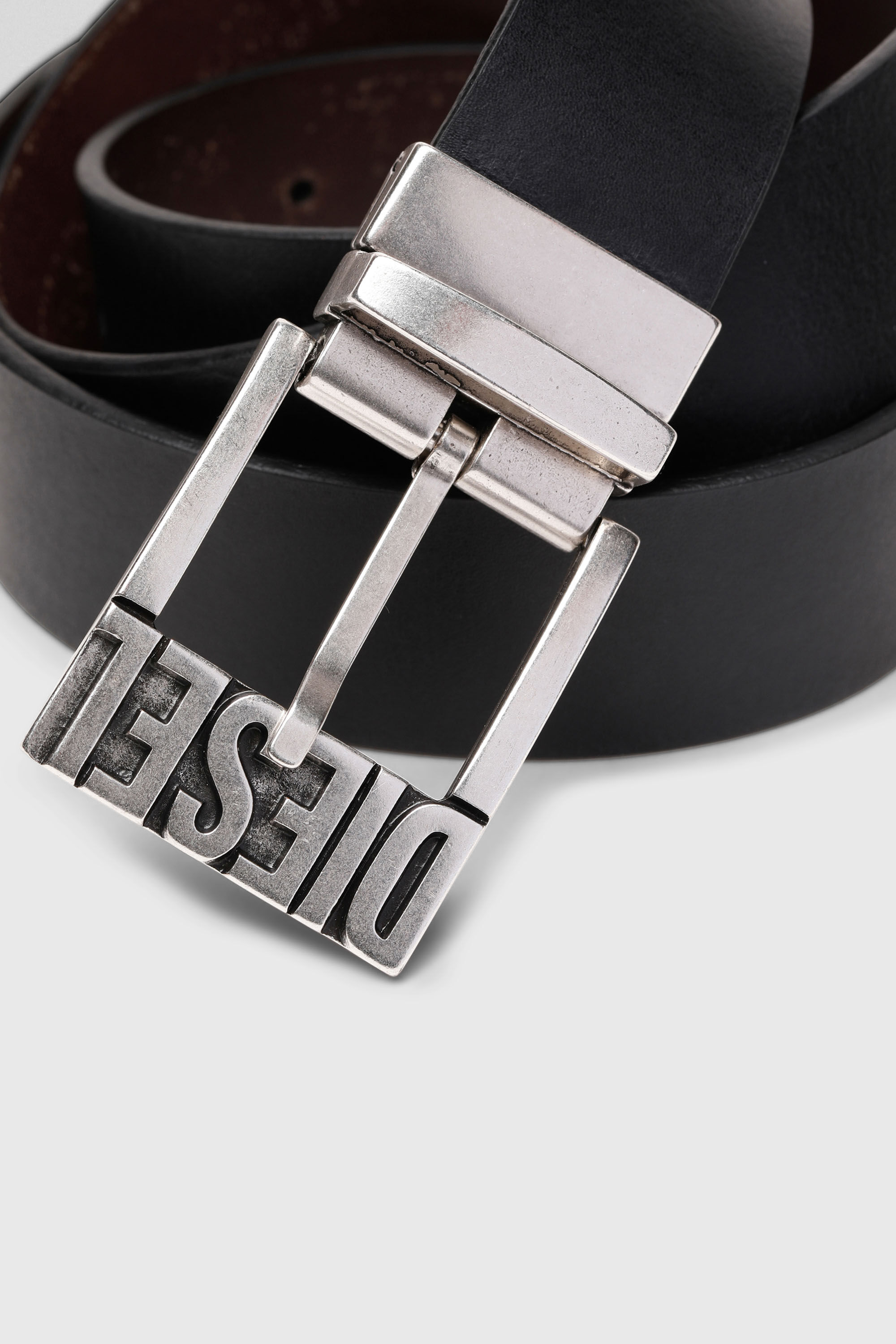 Diesel - B-SHIFT II, Man's 3.4cm reversible leather belt in Black/Brown - 3