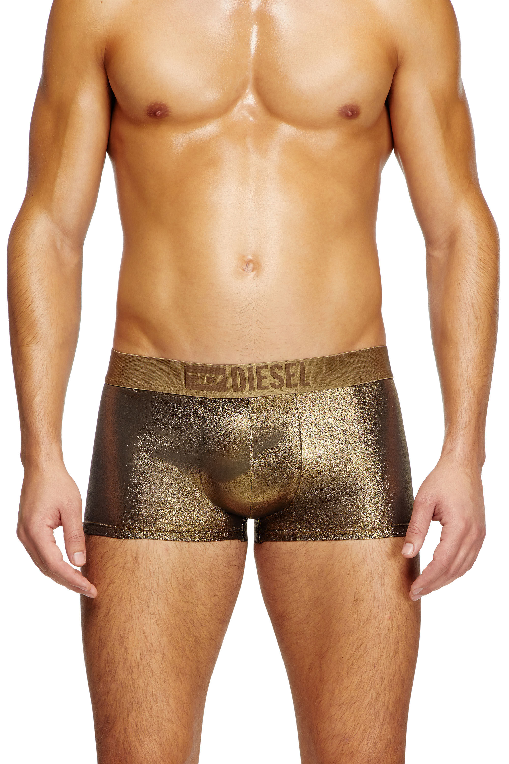 Diesel - DAMIEN-GFT, Man's Foiled fabric boxer briefs in Gold - 3