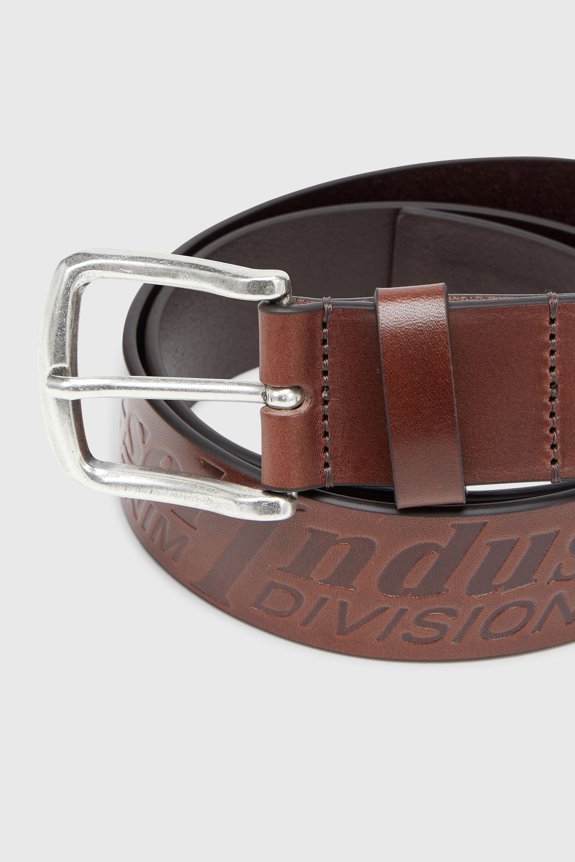 Diesel - B-FLAG-D EMBOSSED, Man's 4 cm leather belt with engraved logo in Brown - 3