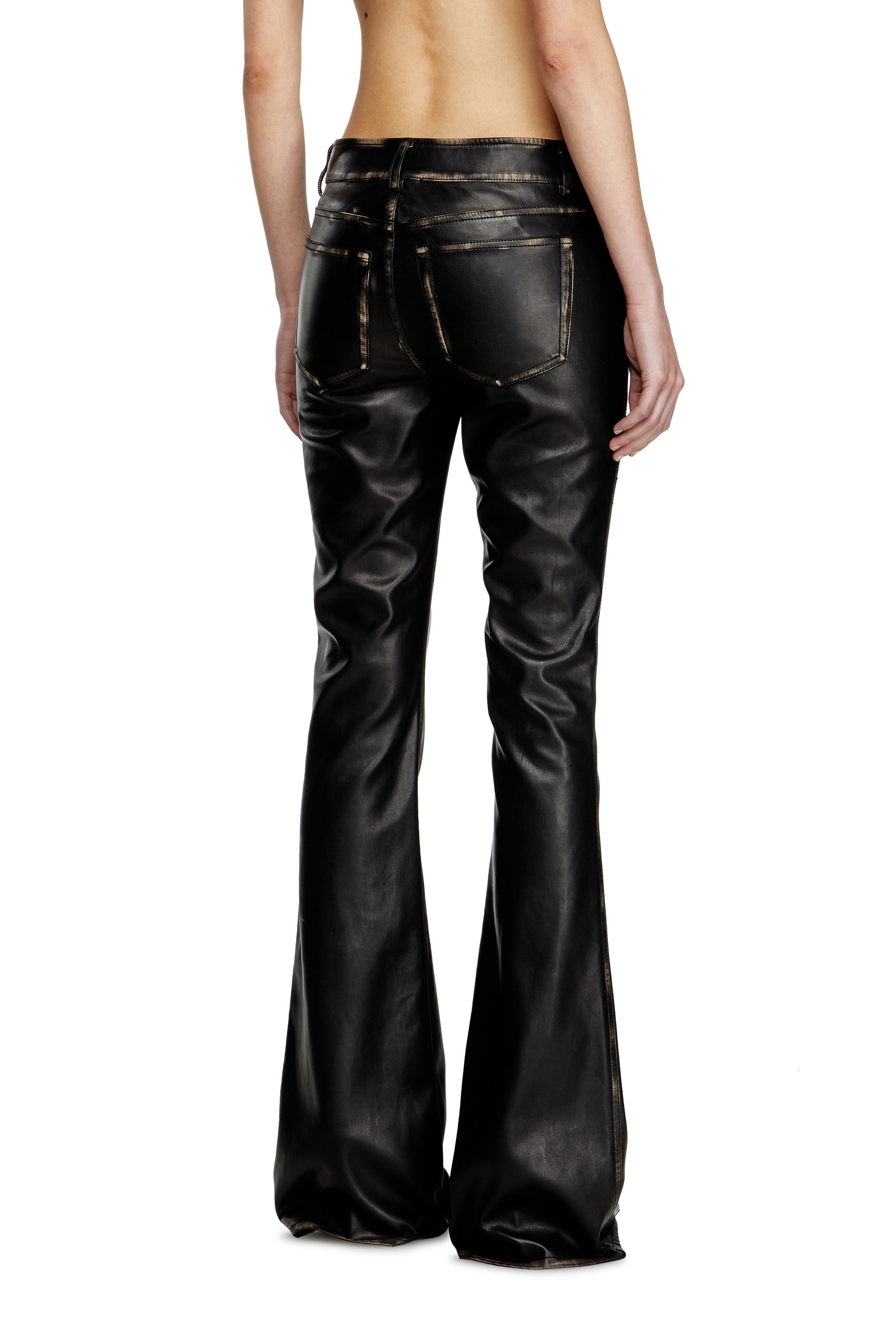 Women's Faux leather five pocket pants | Black | Diesel {{Country}}