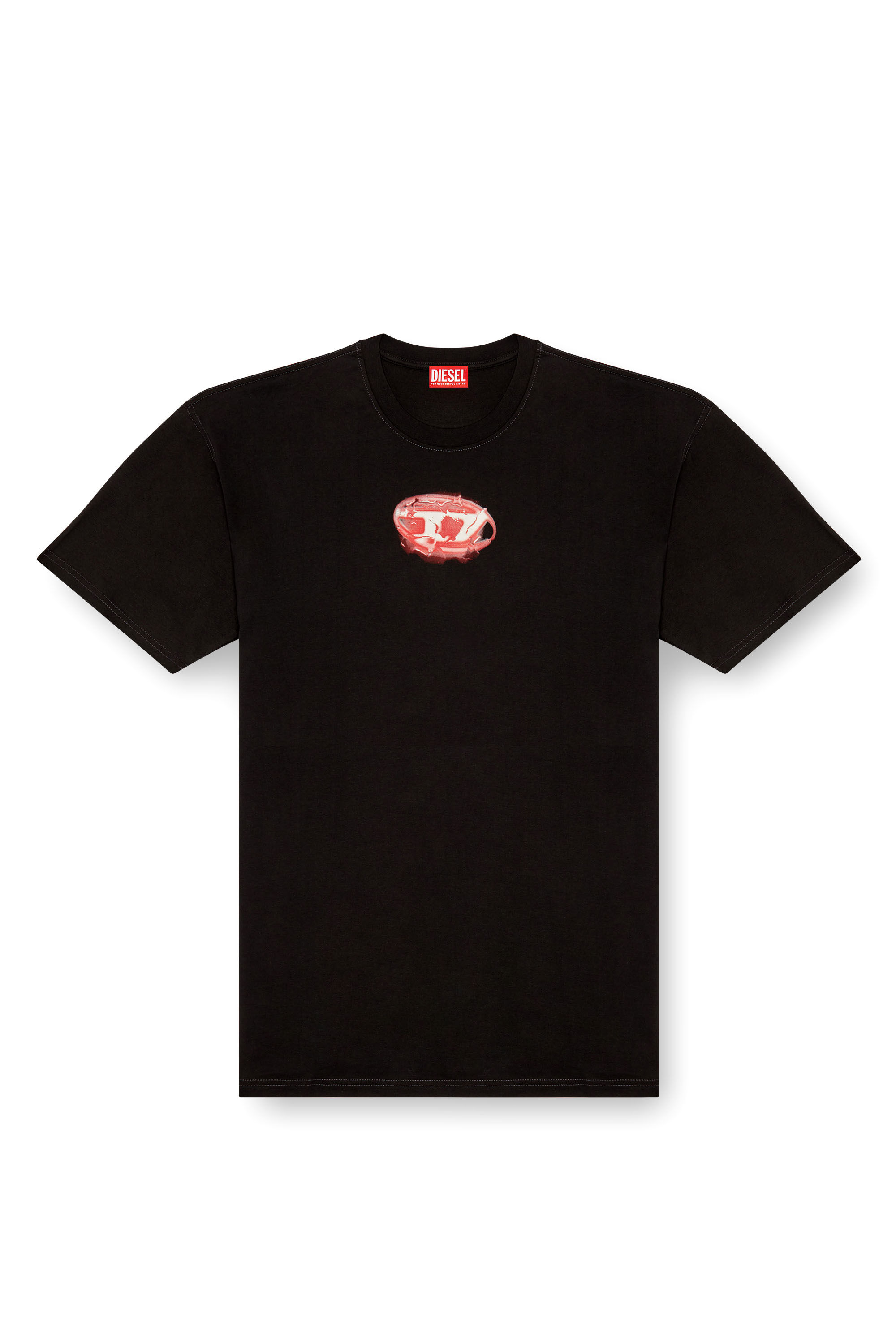 Diesel - T-BOXT-K3, Man's T-shirt with glowing-effect logo in Black - 2