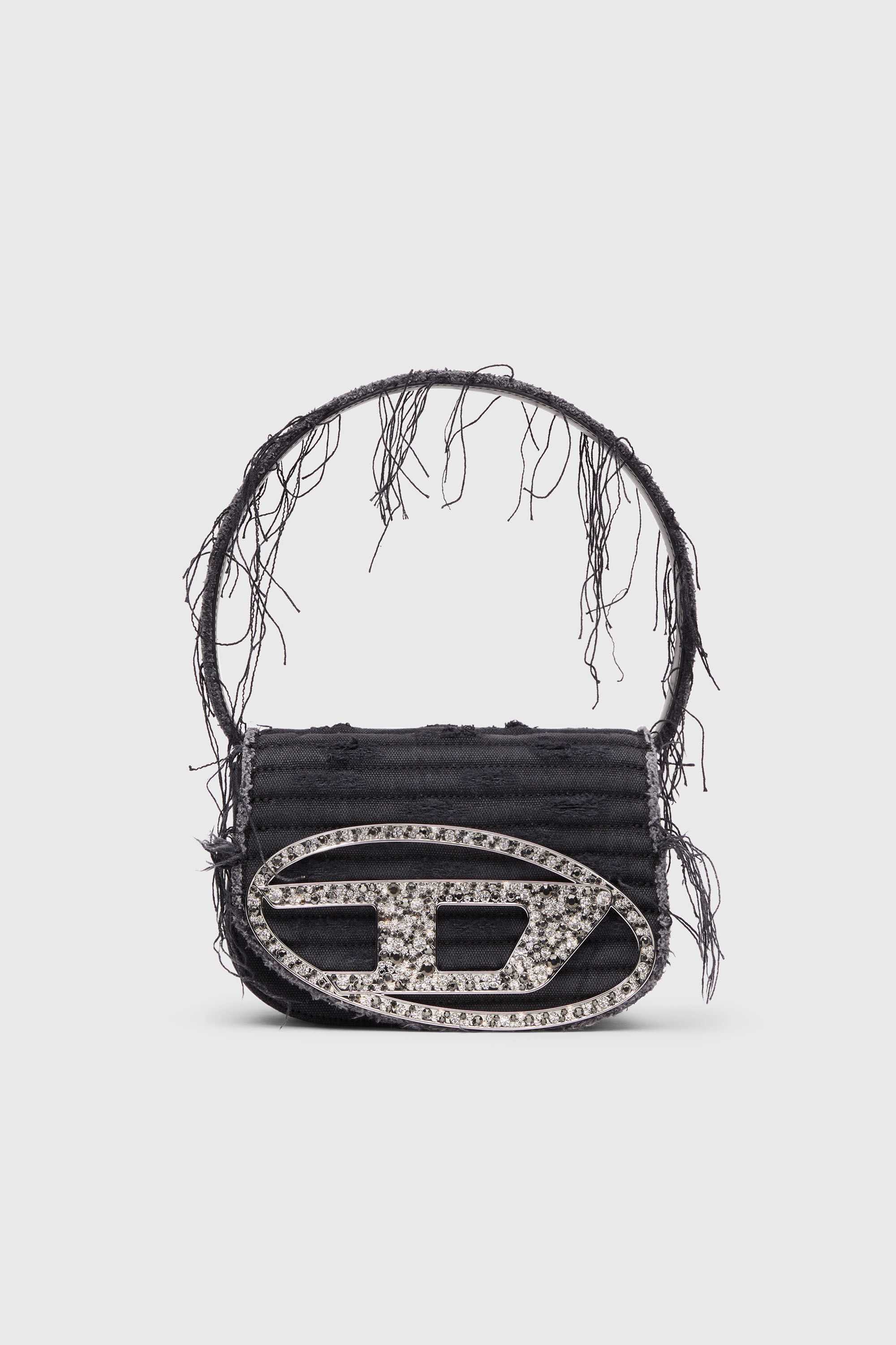 Diesel - 1DR, Woman's 1DR-Iconic shoulder bag in canvas and leather in Black - 2