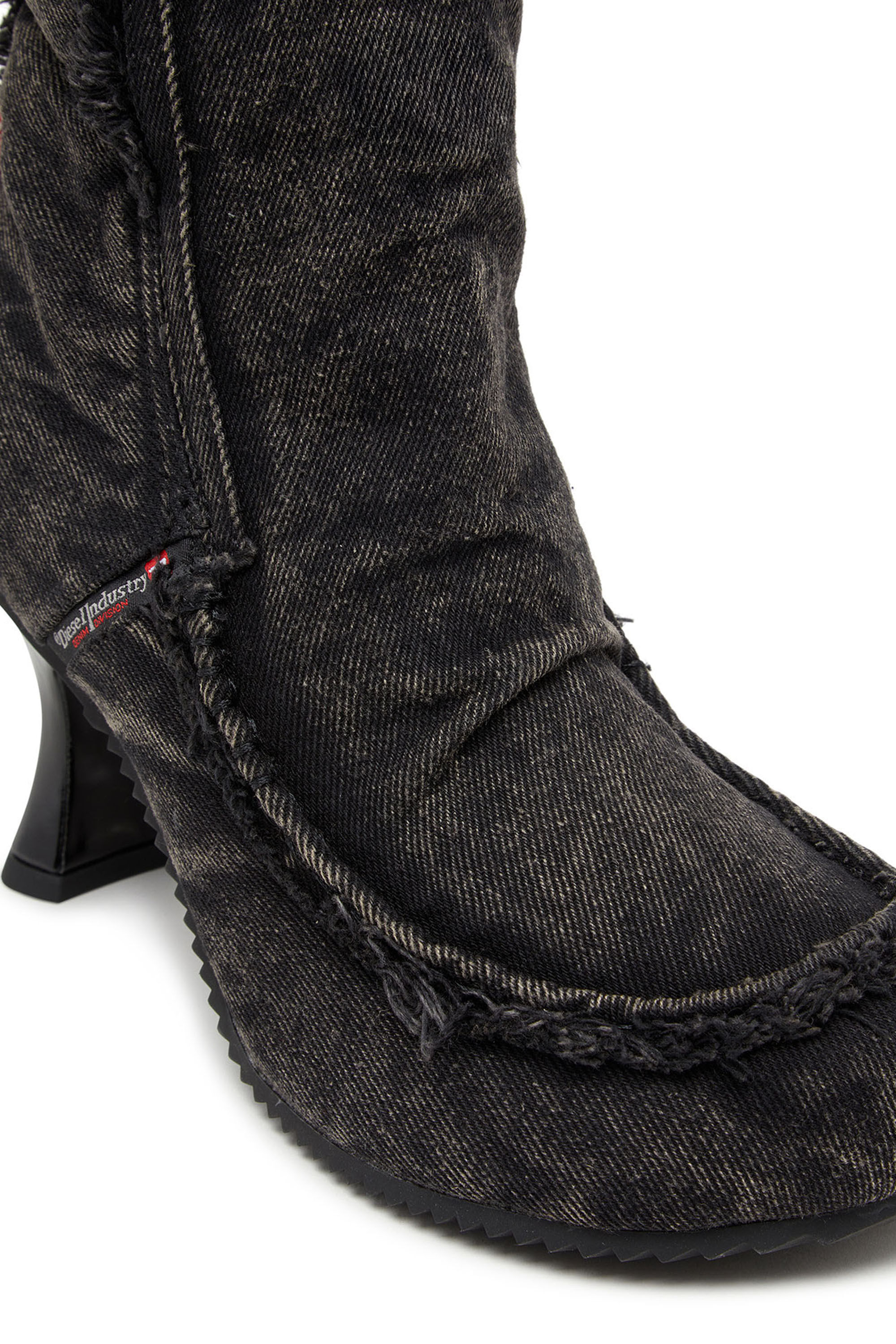 Diesel - D-WOODSTOCK HEEL AB, Woman's D-Woodstock - Denim boots with heel in Black - 6