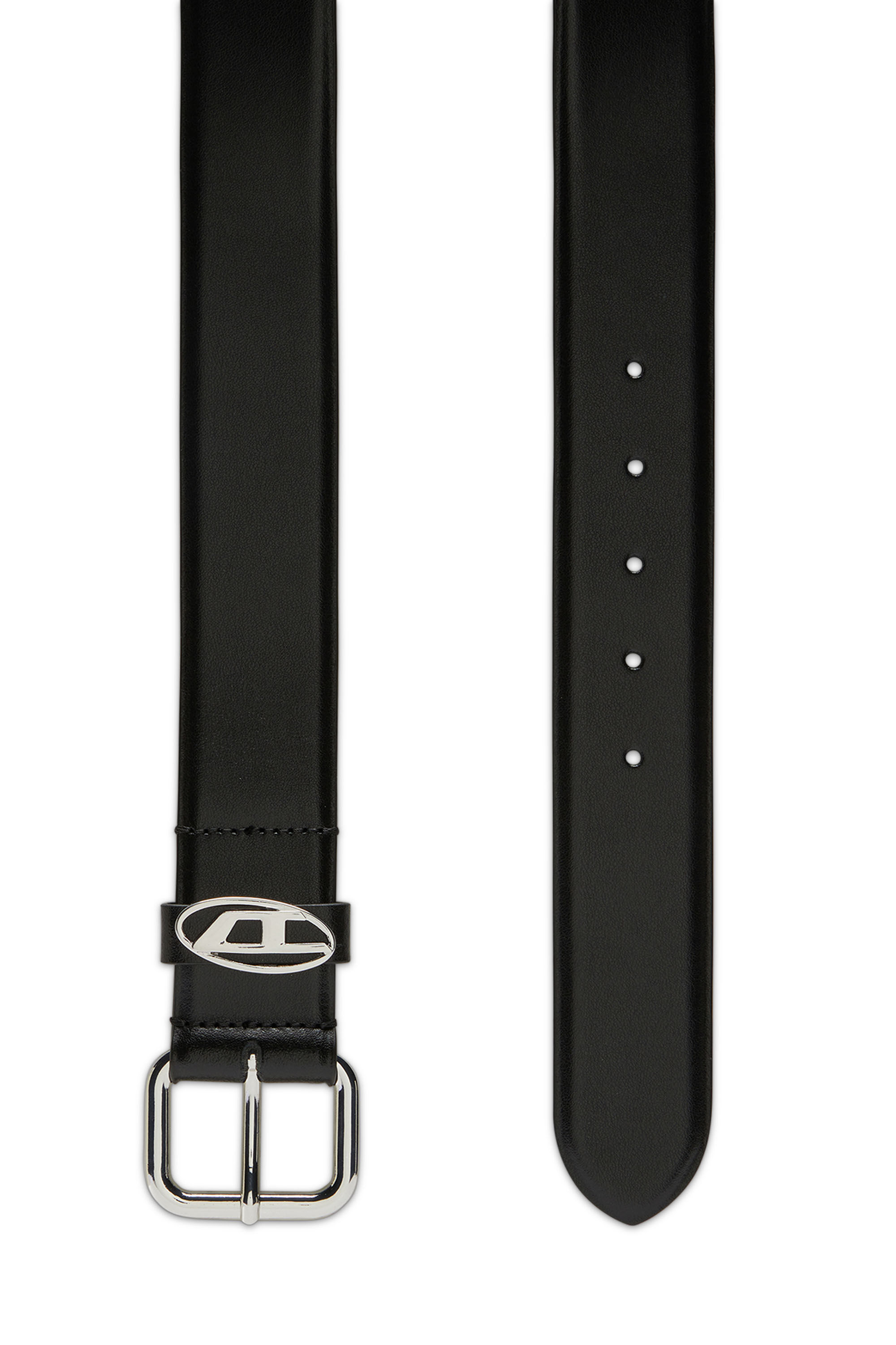 Women's 3.9cm logo-plaque embellished leather belt | Black | Diesel
