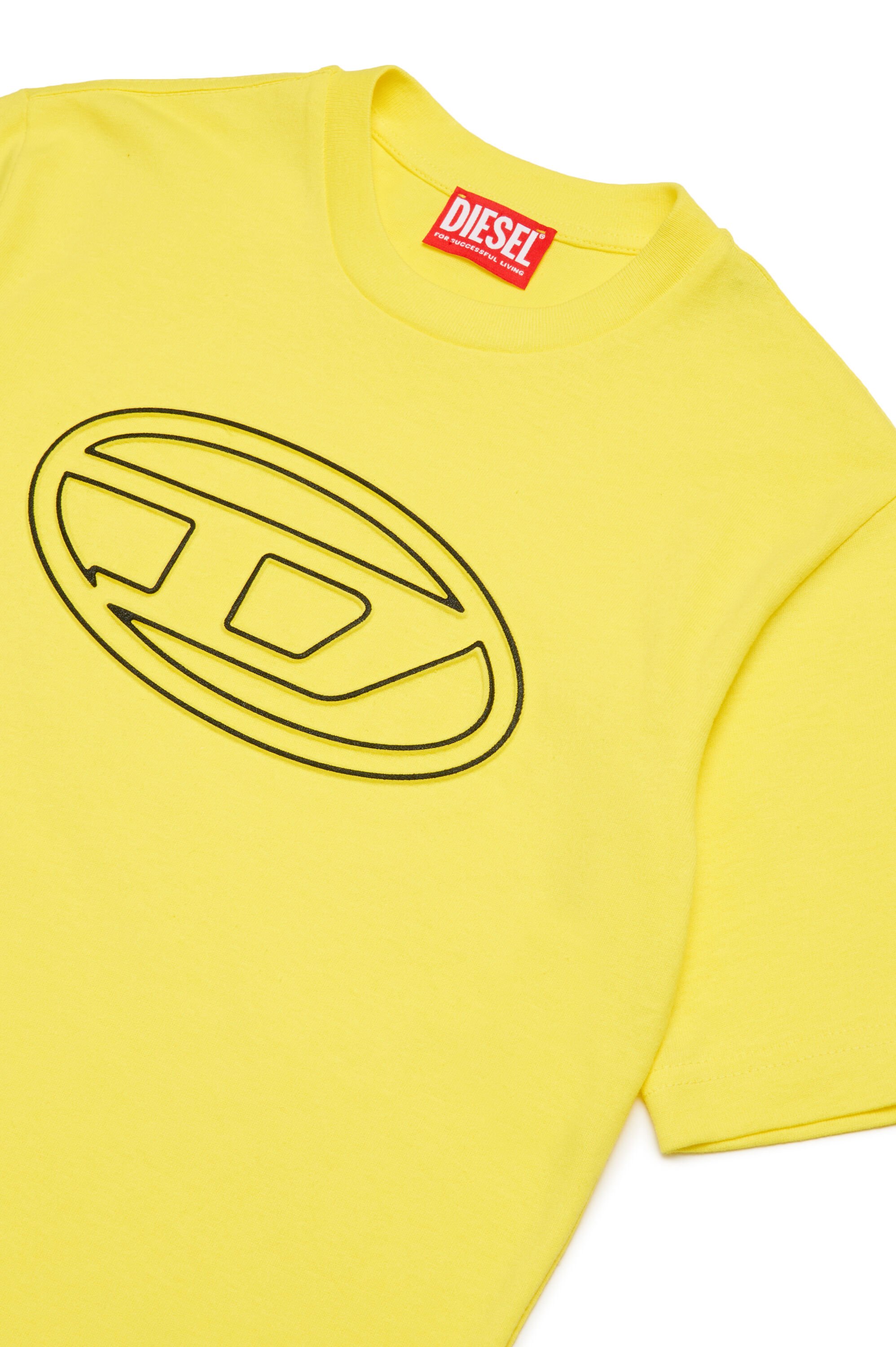 Diesel - TJUSTBIGOVAL OVER, Man T-shirt with Oval D outline logo in Yellow - Image 3