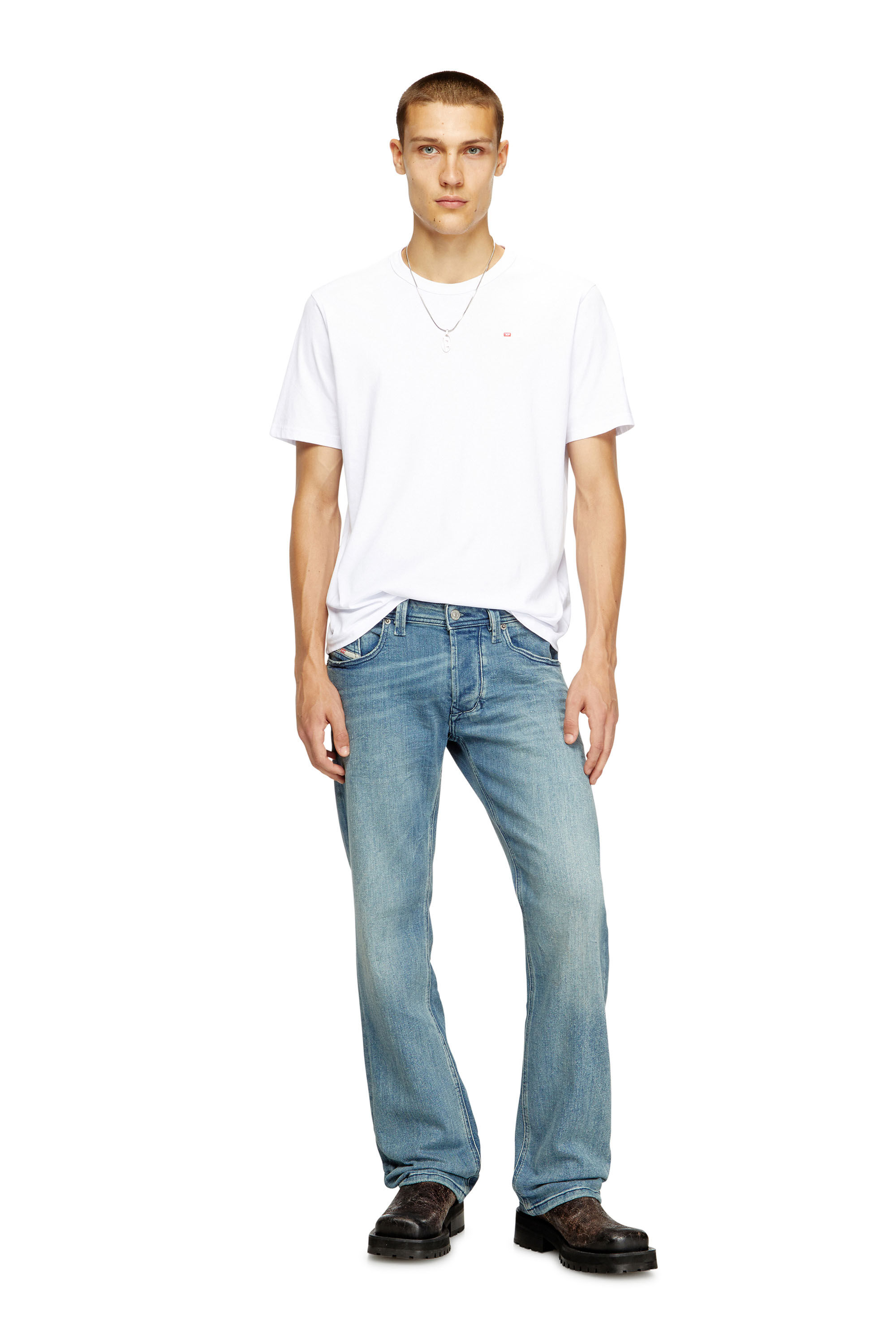 Diesel - T-ADJUST-MICRODIV, Unisex's T-shirt with micro-embroidered logo in White - 1